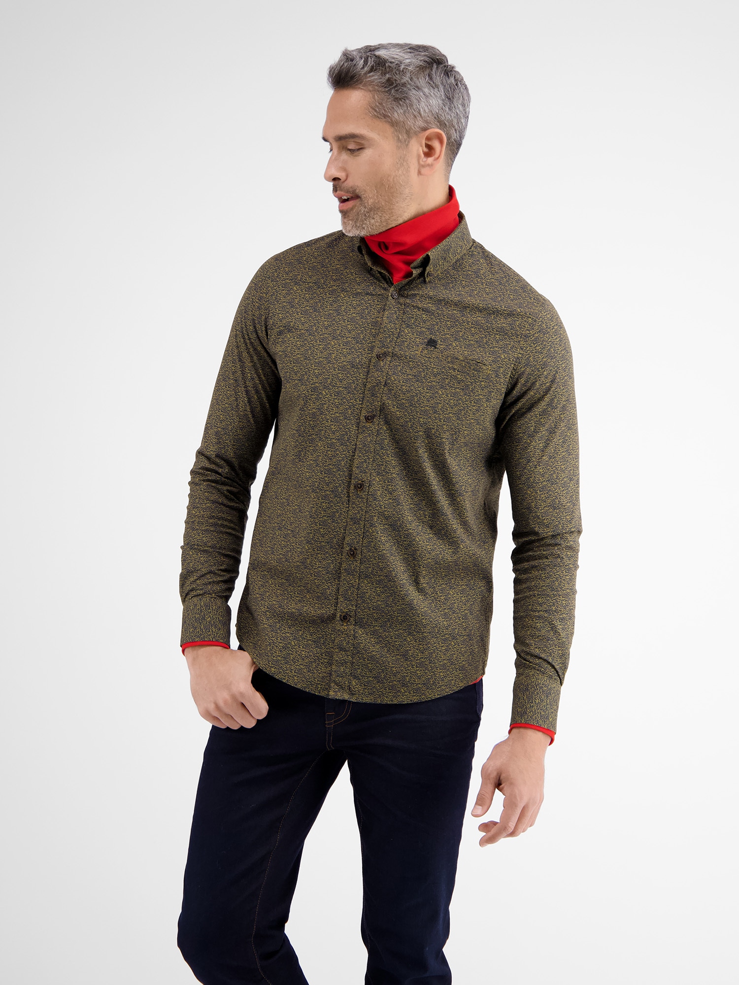 LERROS Chemise à manches longues »LERROS Poplinhemd mit Alloverprint«