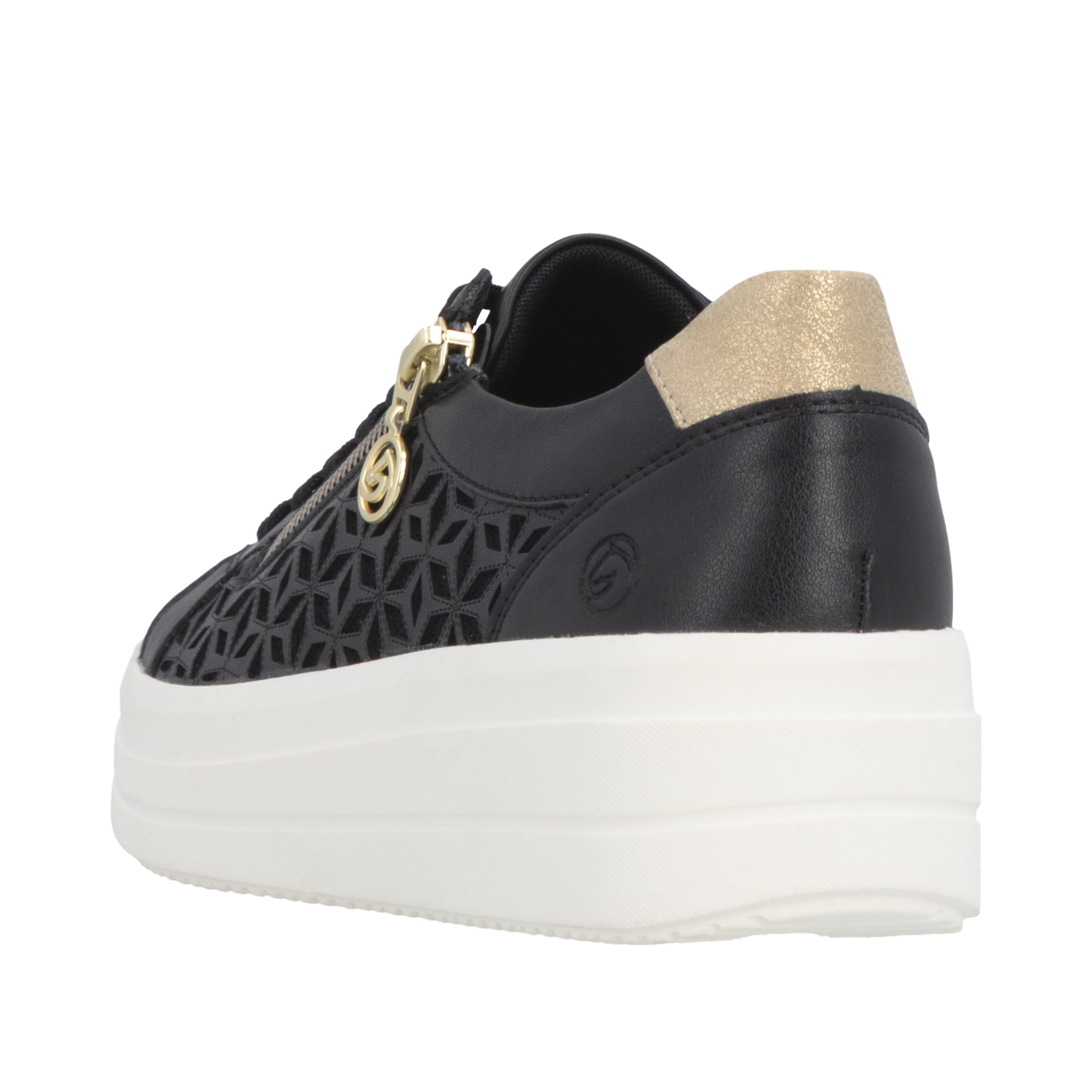 Remonte Baskets à plateforme  chaussure basse, à lacets, avec perforations et fermeture éclair latérale