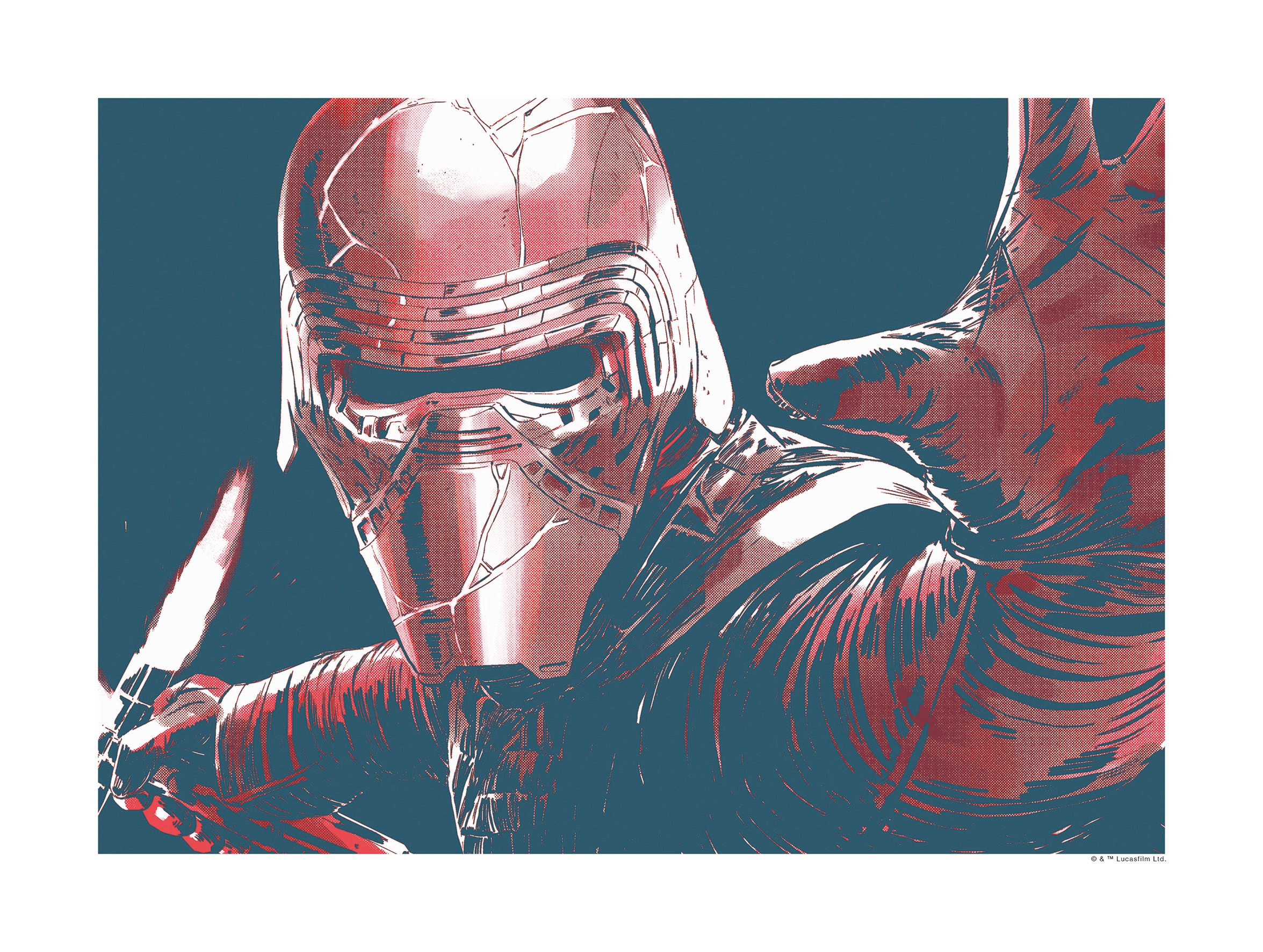 Image of Komar Bild "Star Wars Faces Kylo" Star Wars 1 Stk. tlg. Wandbild zur Dekoration im Kinderzimmer - ohne Rahmen