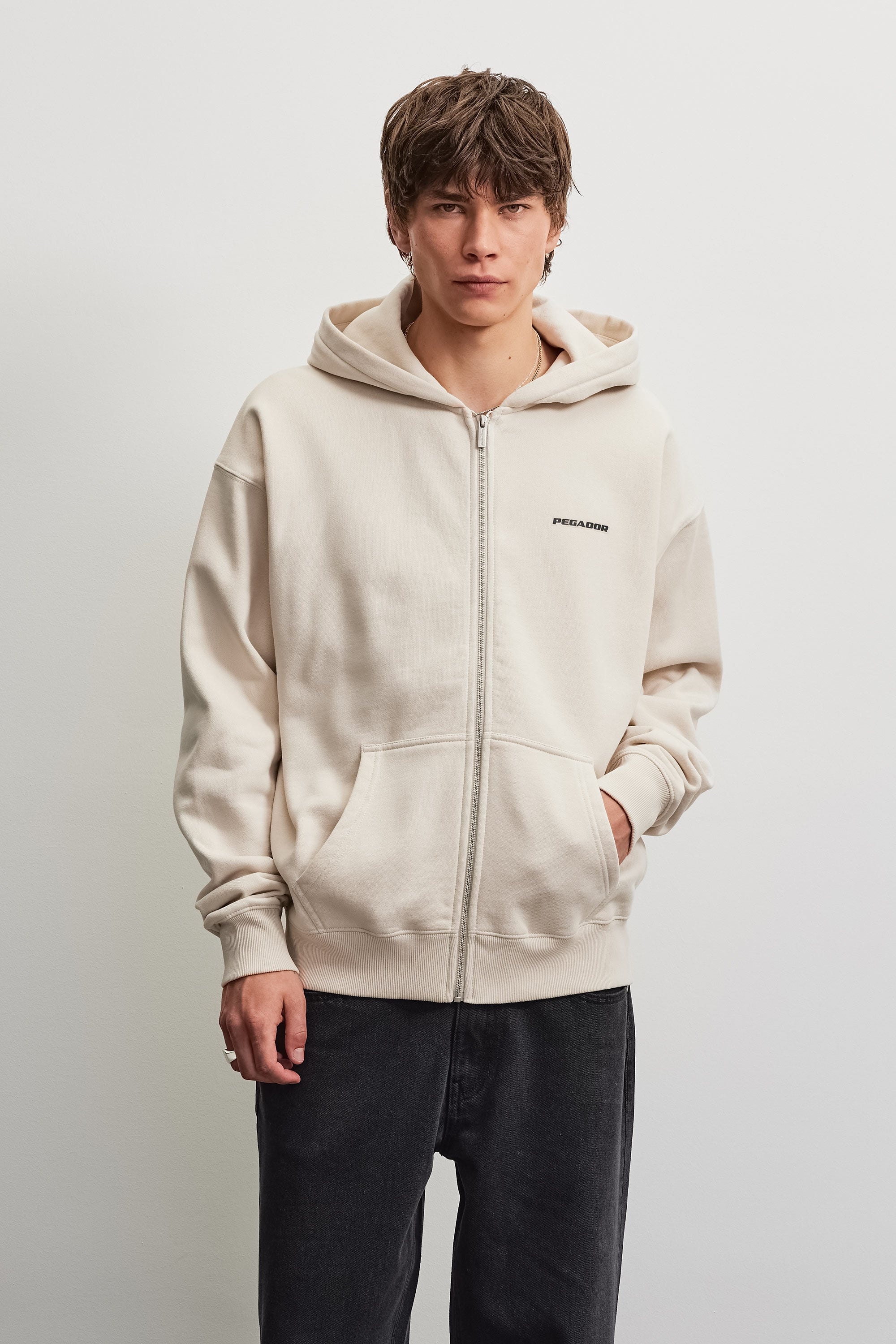 Image of PEGADOR Kapuzensweatjacke "Binibeca Oversized Sweat Jacket" Baumwollmischung, oversize