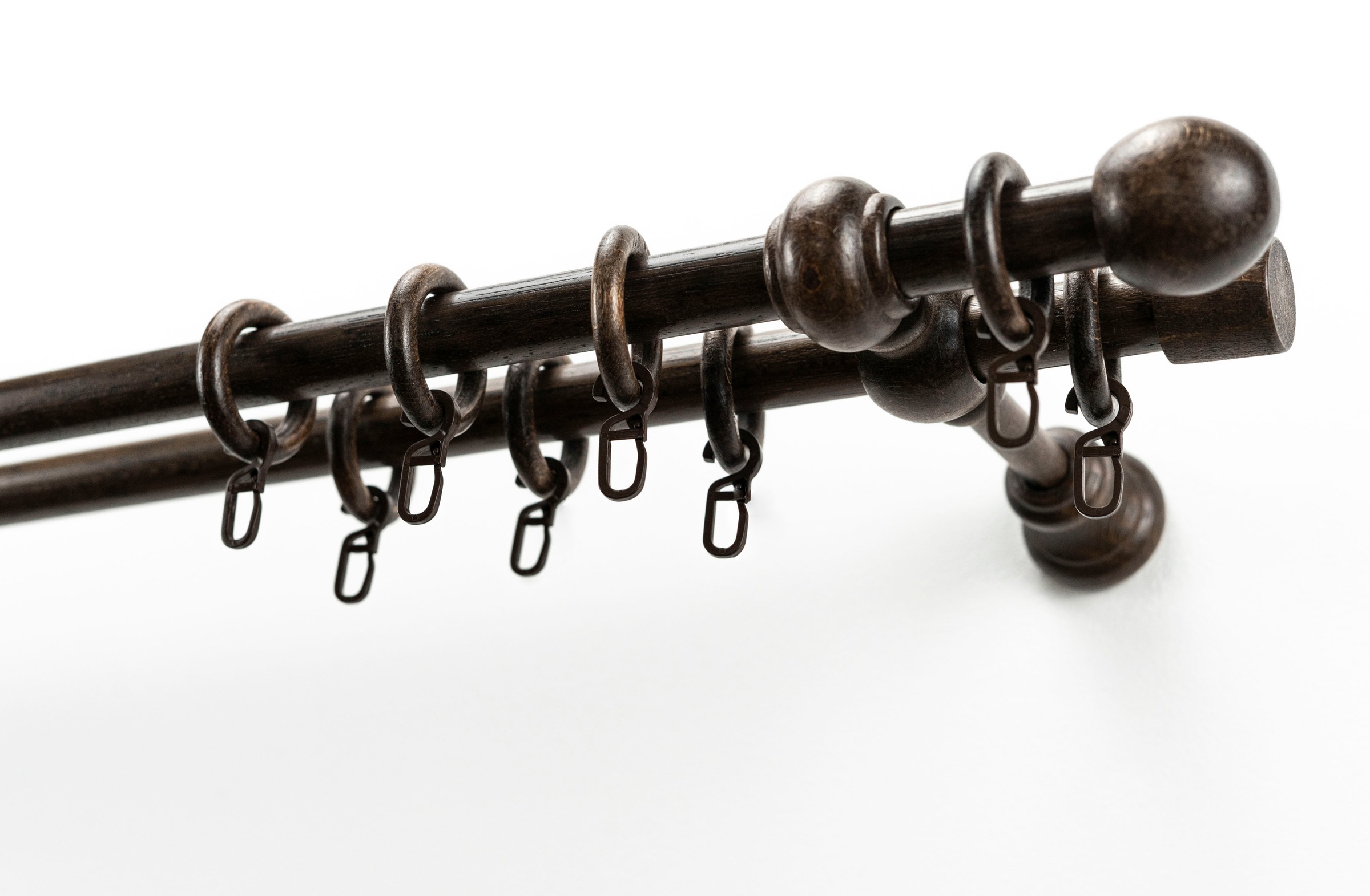 Image of GARESA Gardinenstange »BAROCK«, 2 läufig-läufig, Wunschmasslänge, Vorhanggarnitur, reine Holzgarnitur, einfache Montage, m. Stangenverbinder verlängerbar, Wandmontage, mit Ringe bei Ackermann Versand Schweiz