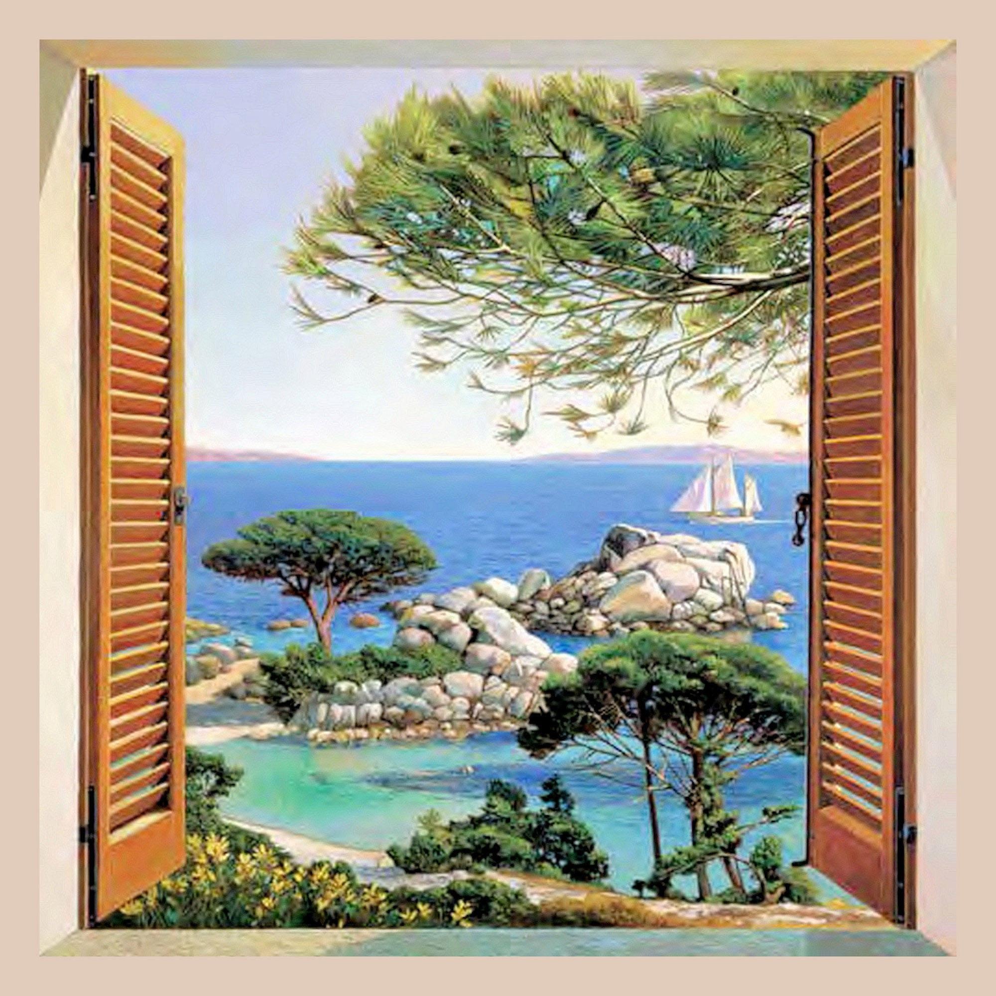 Image of Home affaire Bild »A. D. Missier - Finestra sul Mediterraneo«, mit Rahmen bei Ackermann Versand Schweiz