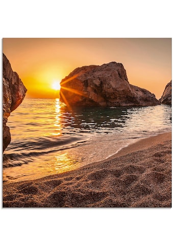 Artland Glasbild »Sonnenuntergang und Strand«, Strand, (1 St.) kaufen