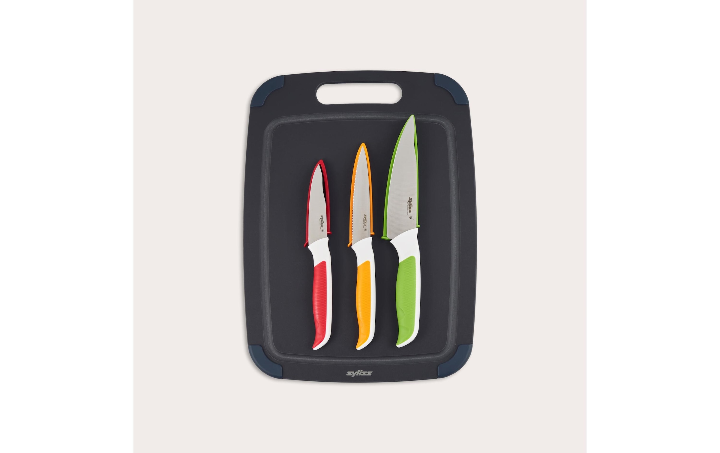 zyliss Planche à découper »mit Messer, 4-teilig 28 cm x 37 cm«