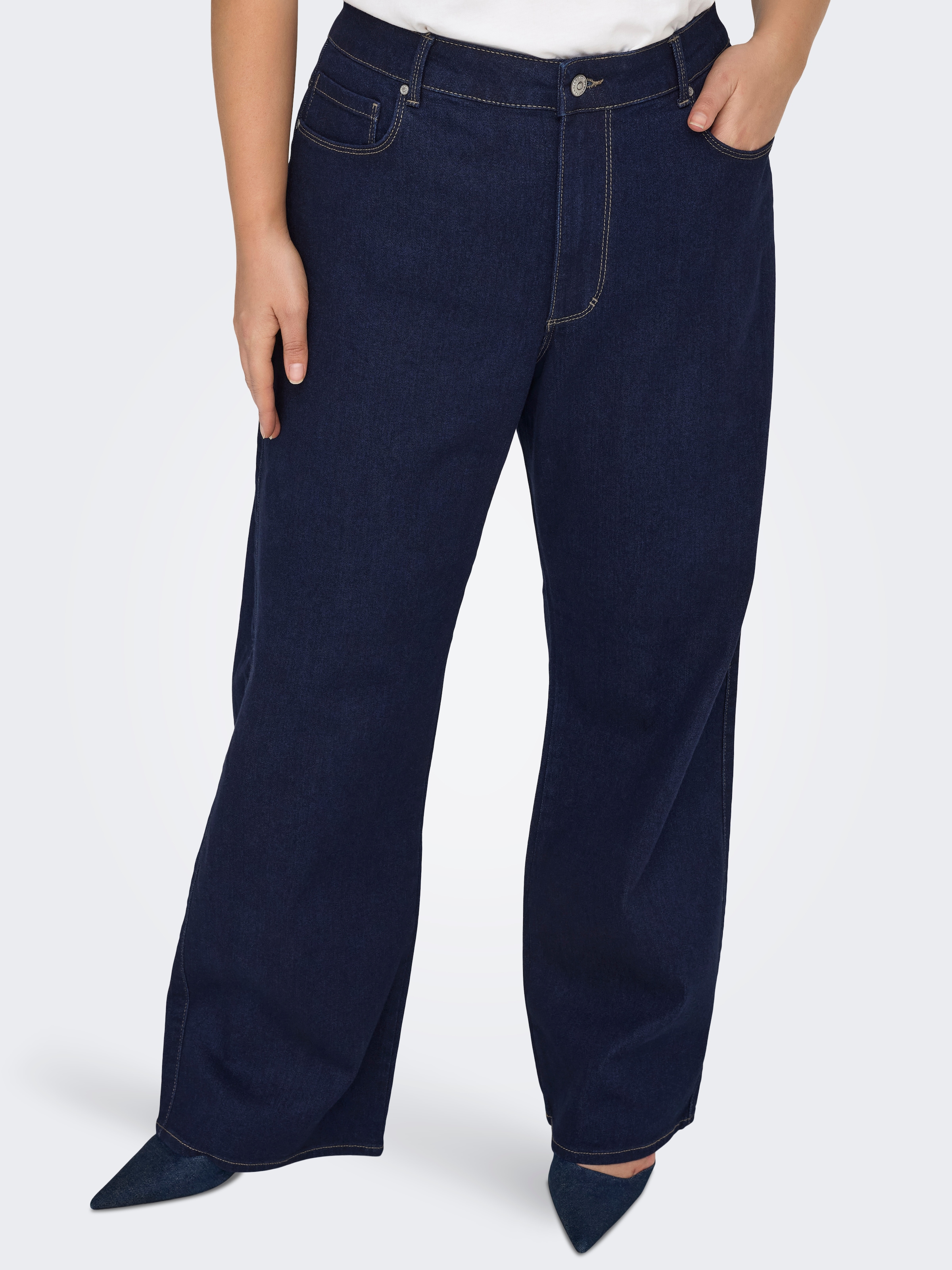 Image of ONLY CARMAKOMA Weite Jeans "CARSNOW HW WIDE DNM JEANS PIM080 NOOS"