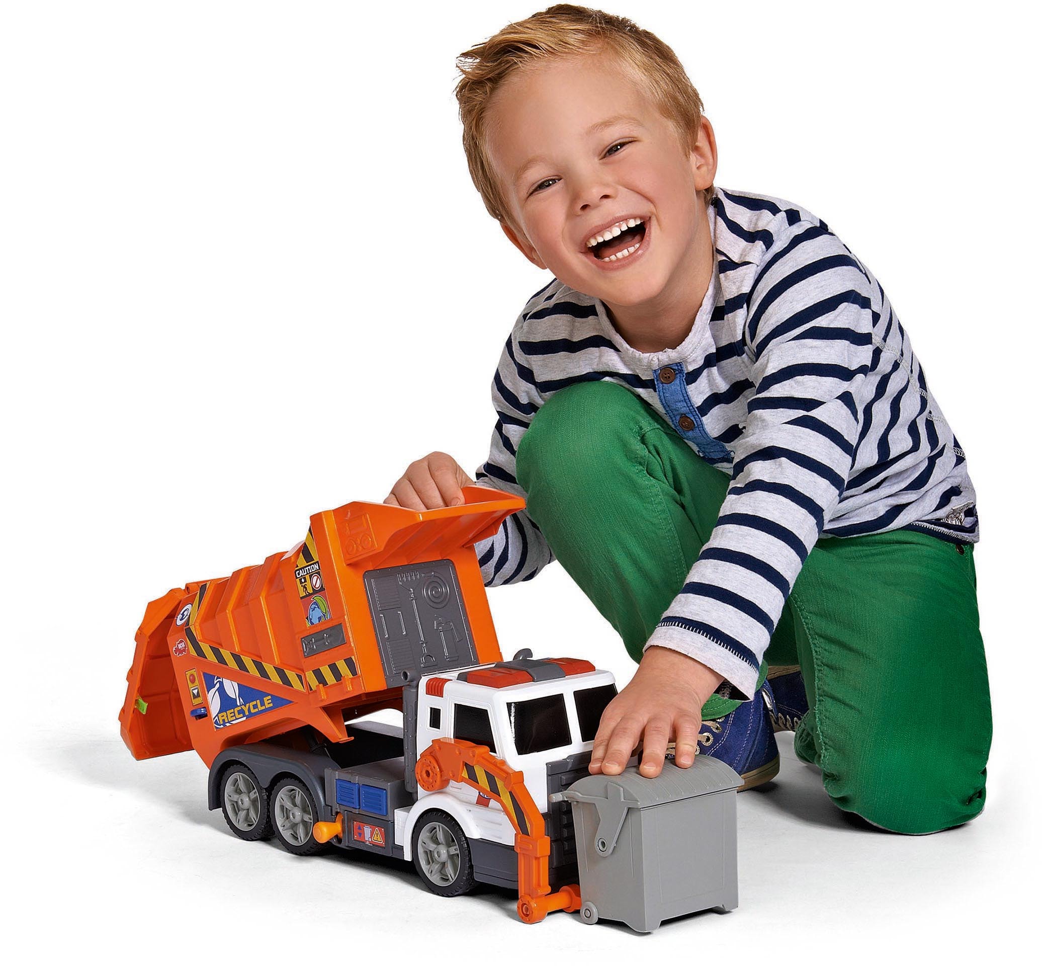 Dickie Toys Spielzeug-Müllwagen »Action Series Garbage Truck«, mit Licht und Sound