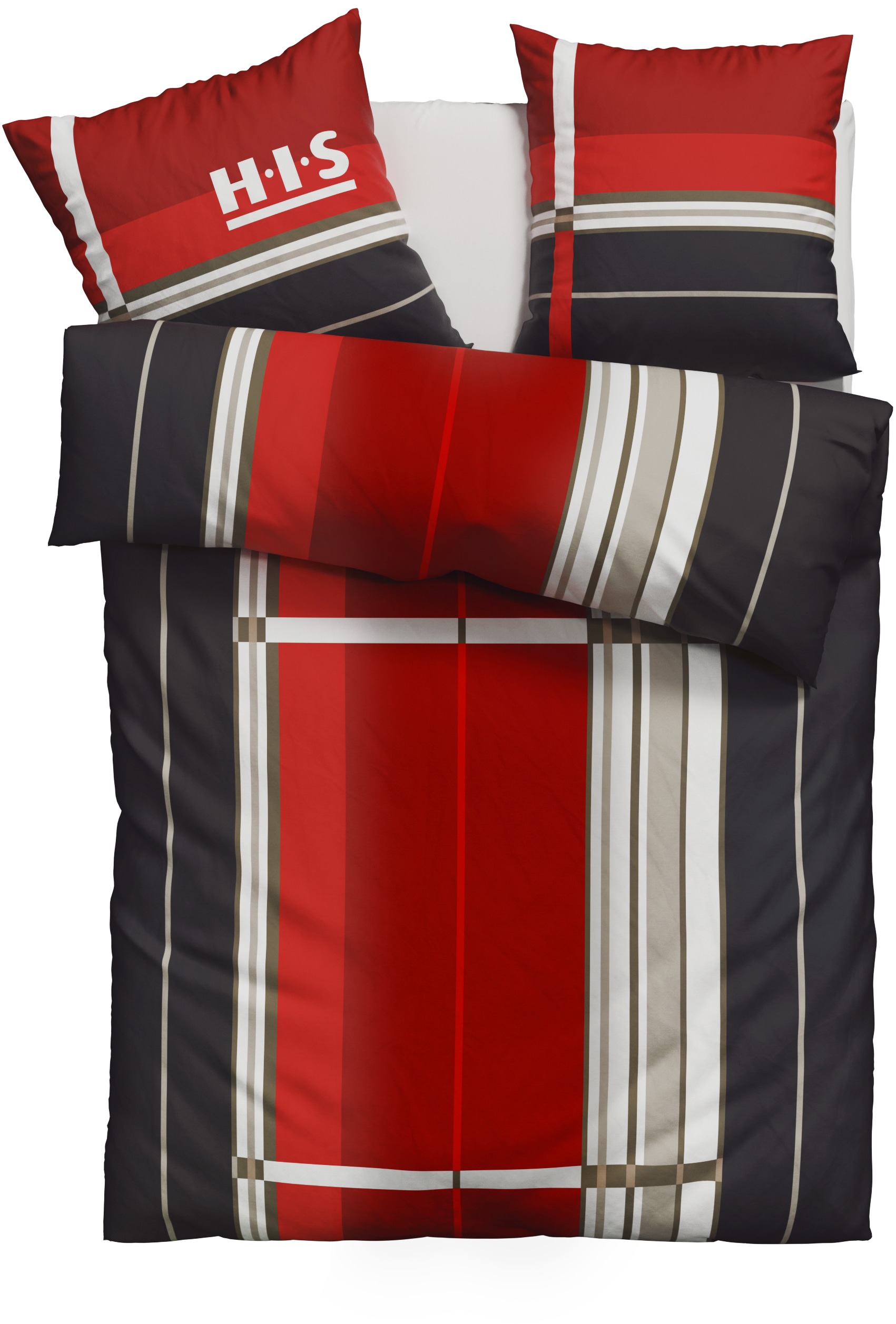 H.I.S Bettwäsche »Golfi in Gr. 135x200 oder 155x220 cm« 2 Stk. tlg. Bettwäsche aus Baumwolle, sportliche Bettwäsche mit Streifen