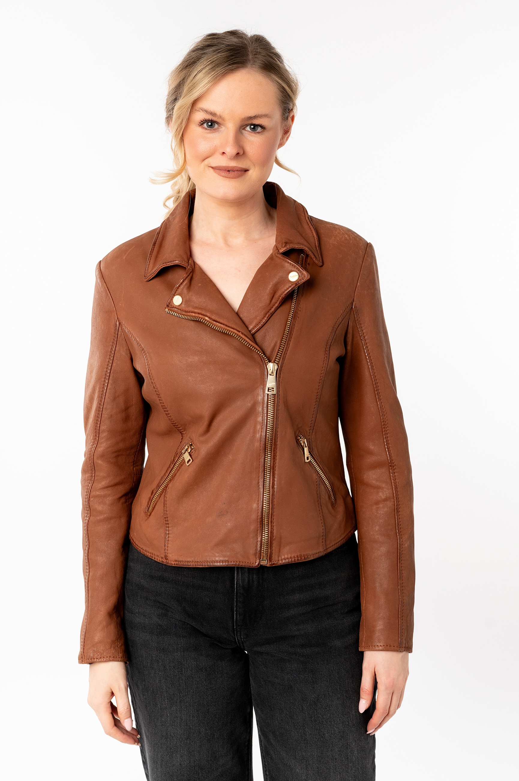 Image of Mauritius Lederjacke "MWInessa" mit Reverskragen