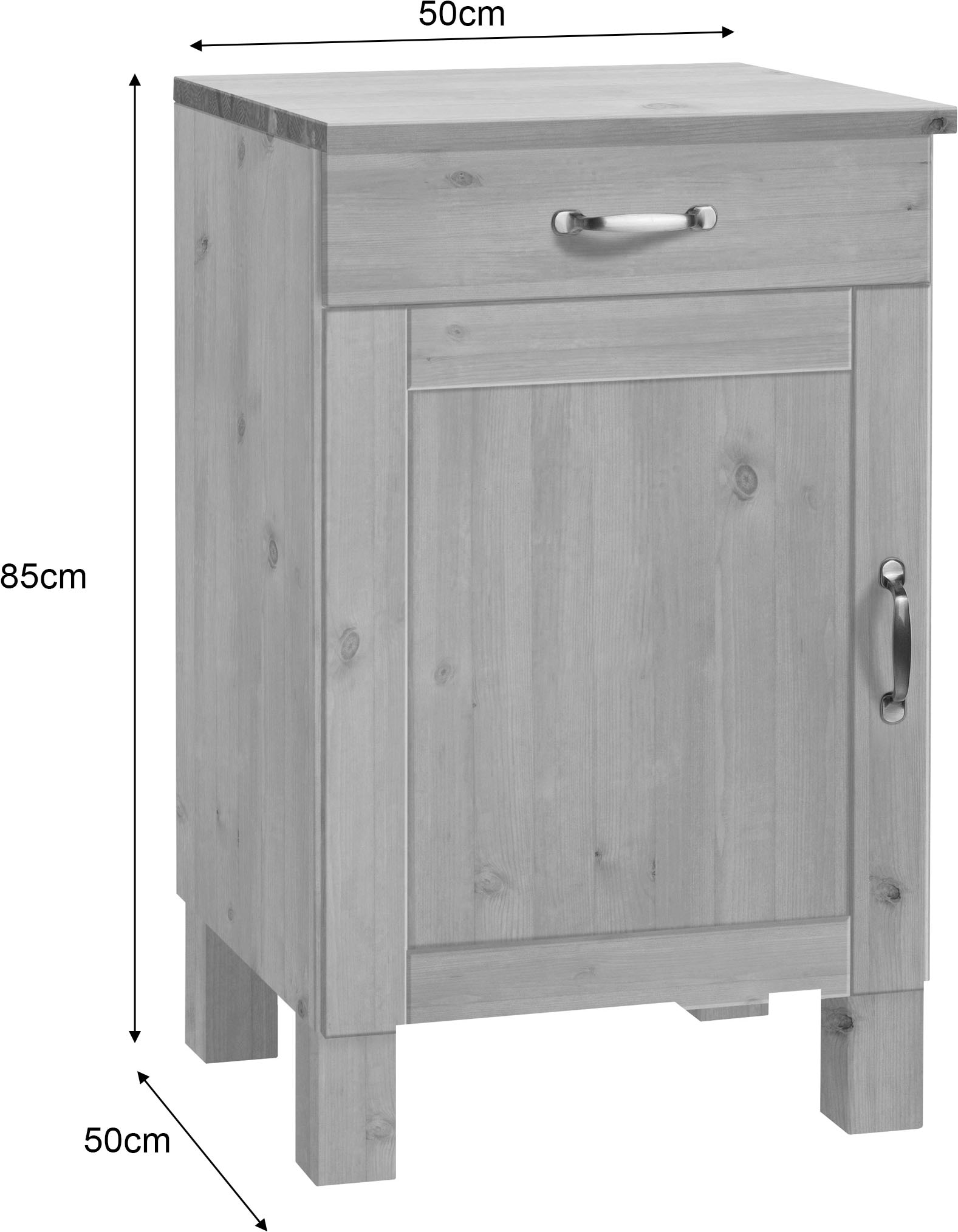Home affaire Armoire basse »Alby« largeur 50 cm, 1 porte, 1 tiroir