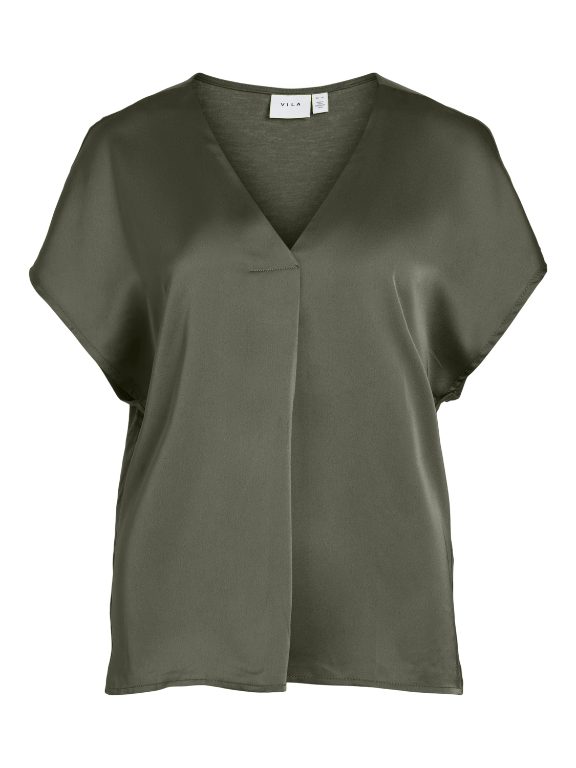 Vila V-Shirt »VIELLETTE V-NECK S/S SATIN TOP - NOOS«