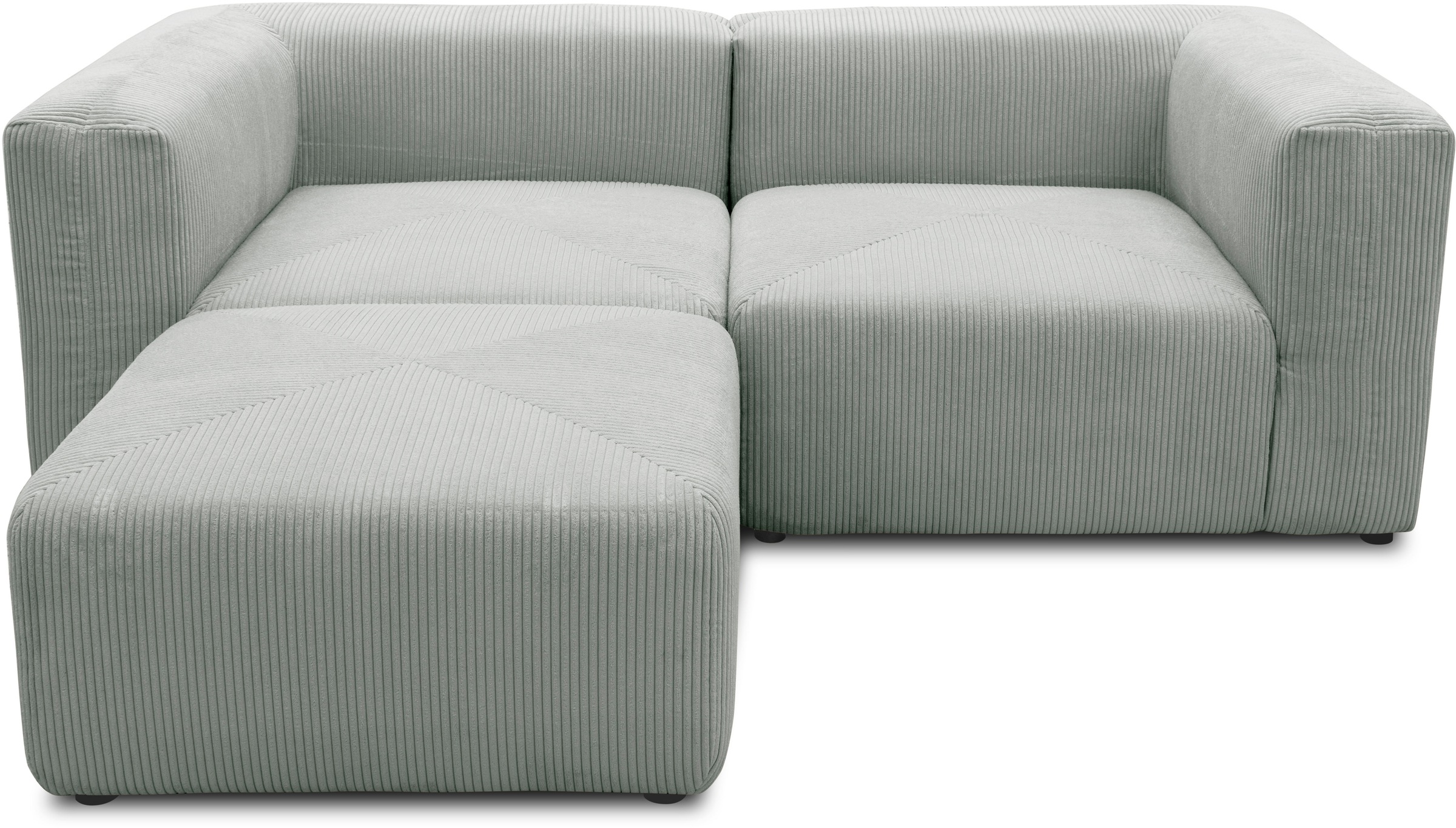 RAUM.ID Ecksofa »Gerrid L-Form«, Cord, Modulsofa, bestehend aus 2 Eckelementen + 1 Hocker