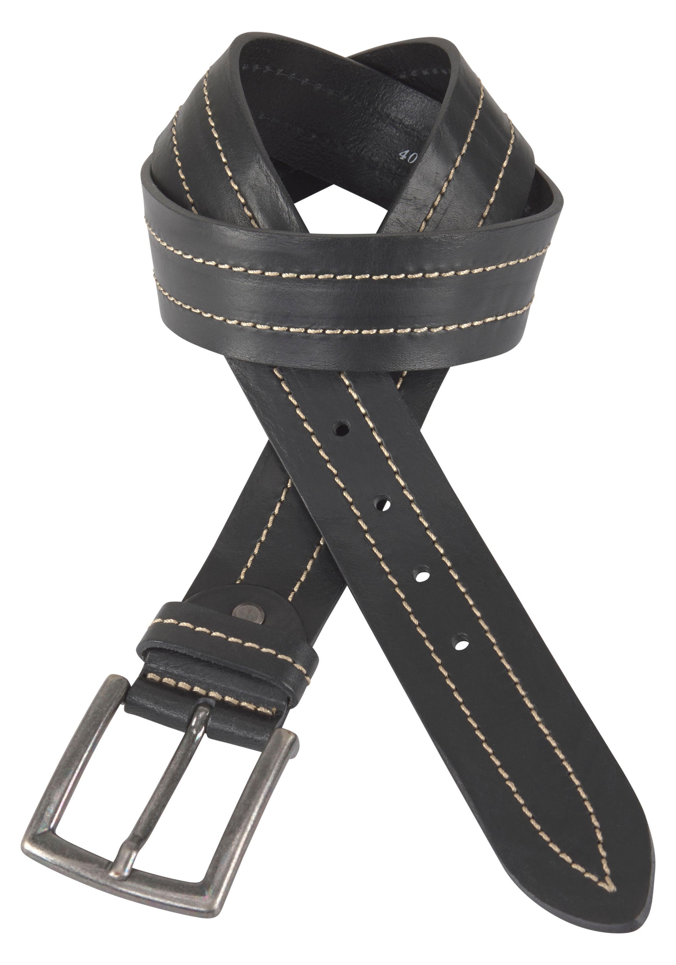 Image of J.Jayz Ledergürtel, im Vintage-Look, Ziernähte bei Ackermann Versand Schweiz