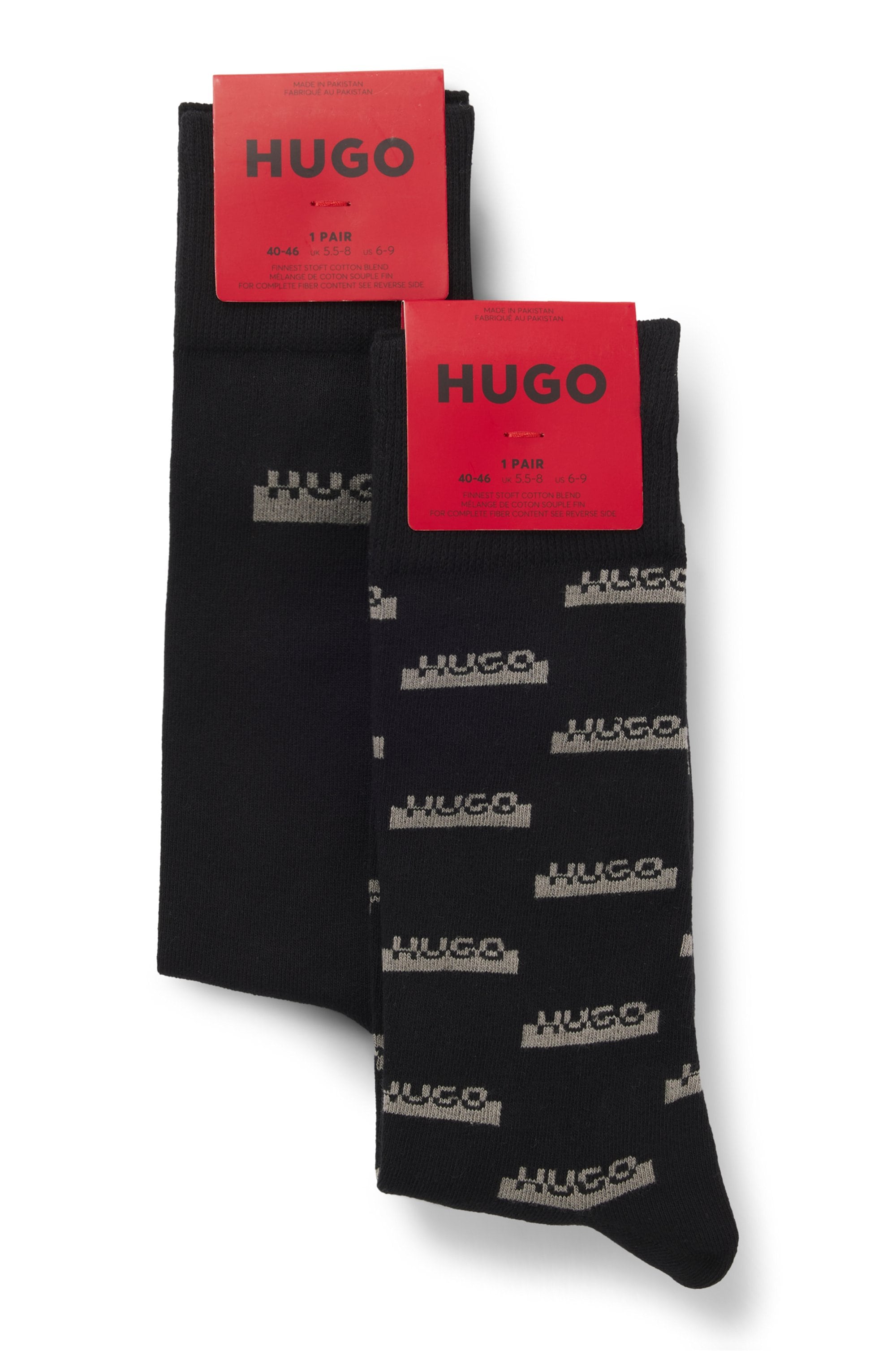 HUGO Underwear Socken 2 Paar tlg. mit elastischem Bund, Baumwollmischung, Logo-Design