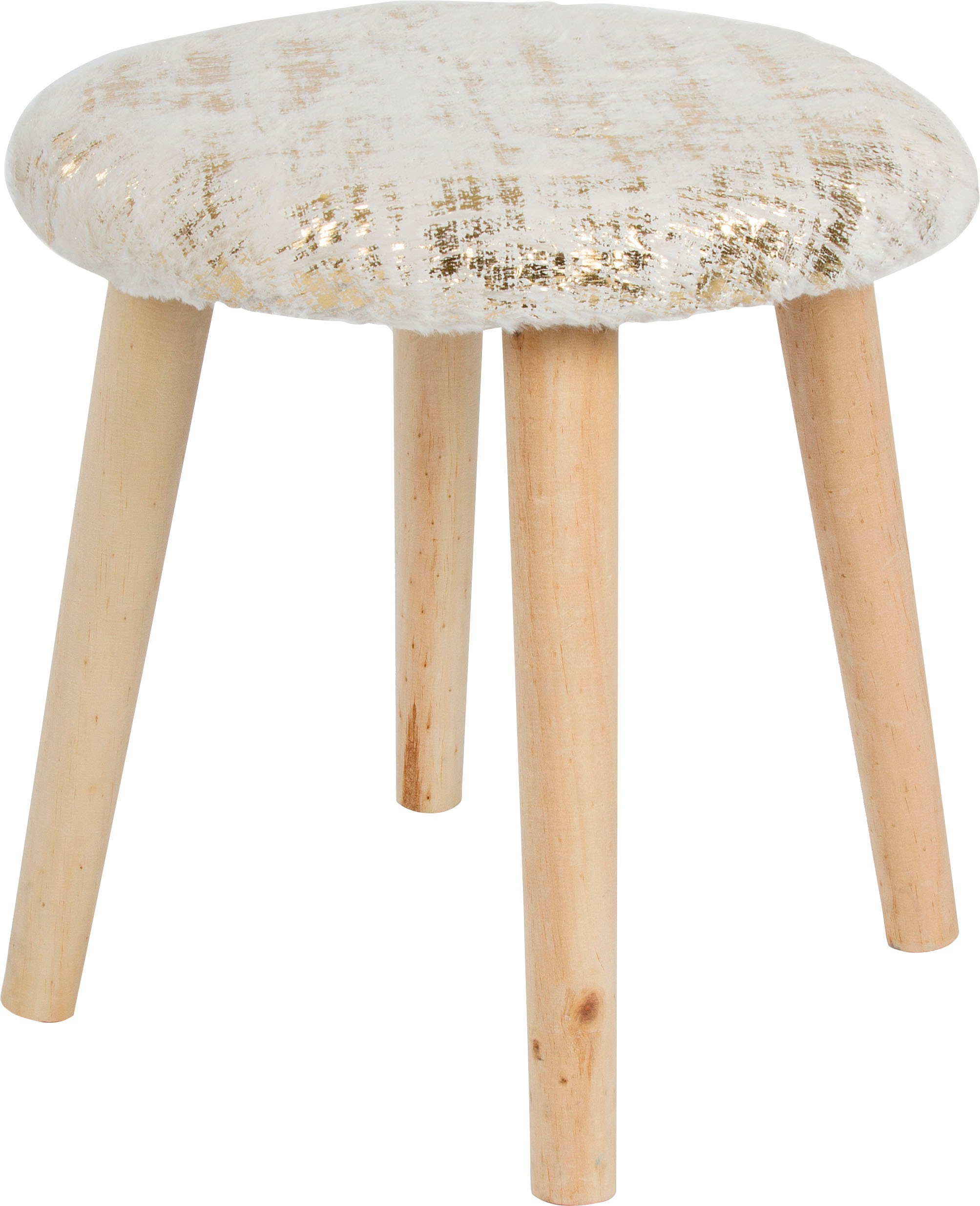 Image of my Flair Sitzhocker, weiss/goldfarben bei Ackermann Versand Schweiz