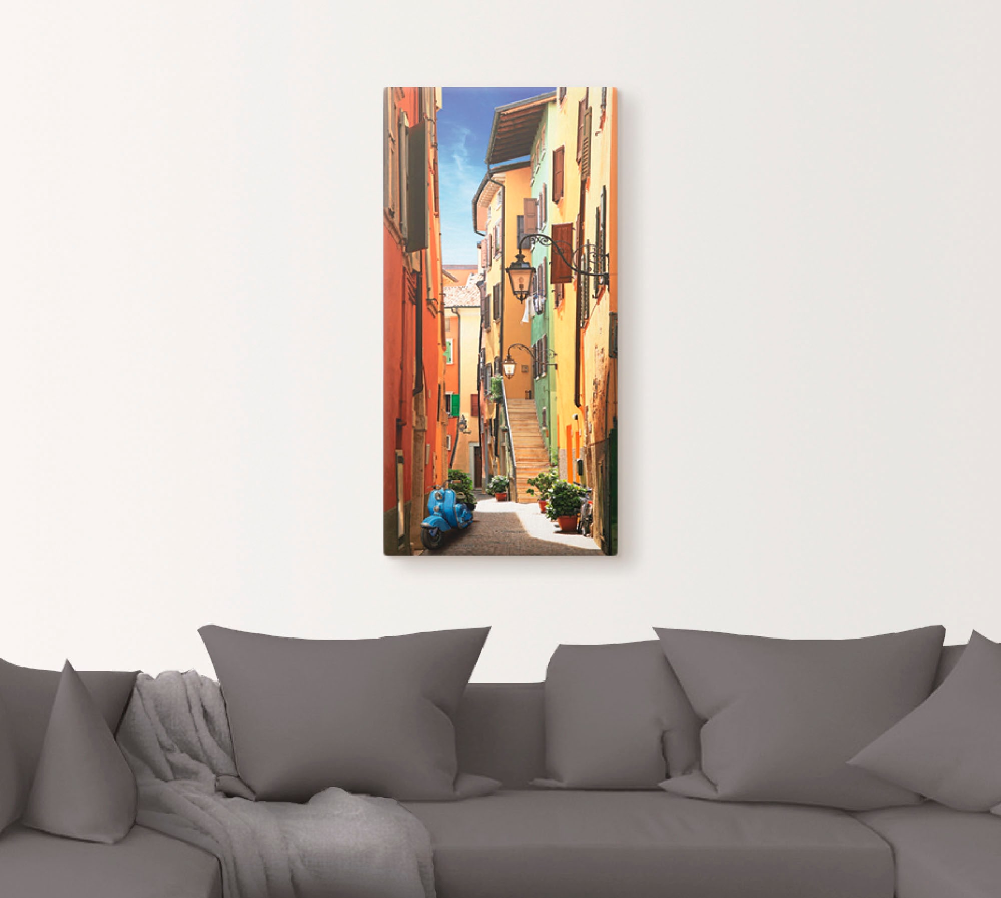 Artland Wandbild »Altstadtgasse Riva del Garda«, Architektonische Elemente, (1 St.), als Leinwandbild, Poster, Wandaufkleber in verschied. Grössen