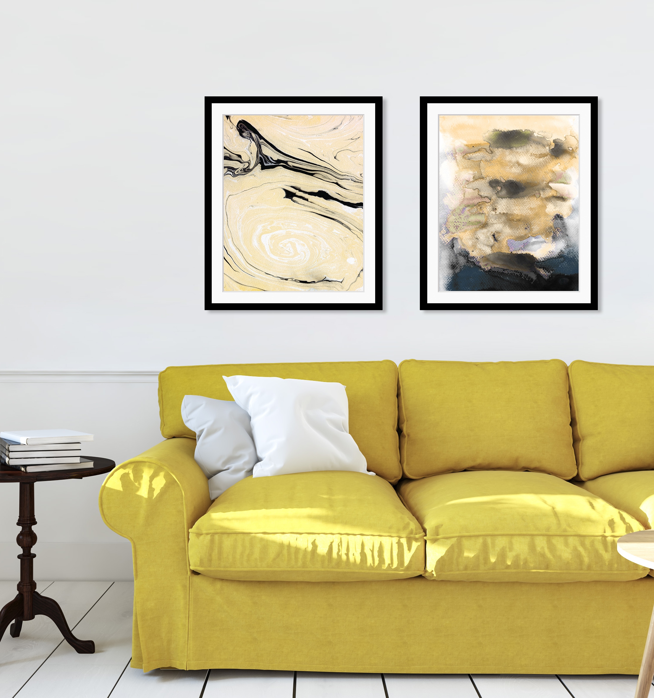 queence Image »Aquarell Kunstwerk« HD Premium Poster-Druck inkl. Holzrahmen