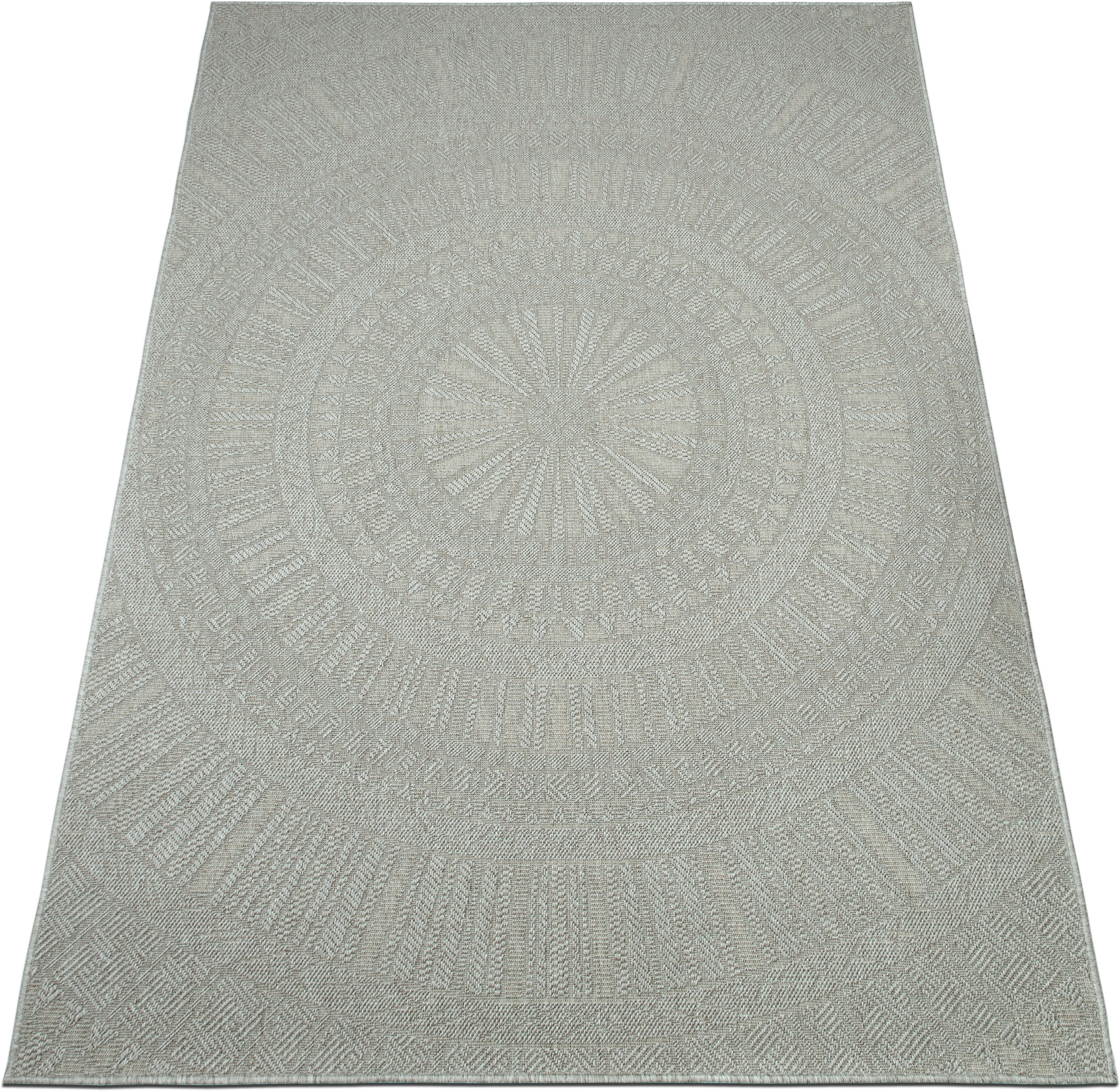 Bruno Banani Teppich »Solan, ethno, boho-inspiriert, In- und Outdoor geeignet« rechteckig 5 mm Höhe Mandala, Kreise, Küche, Wohnzimmer, Camping, Balkon