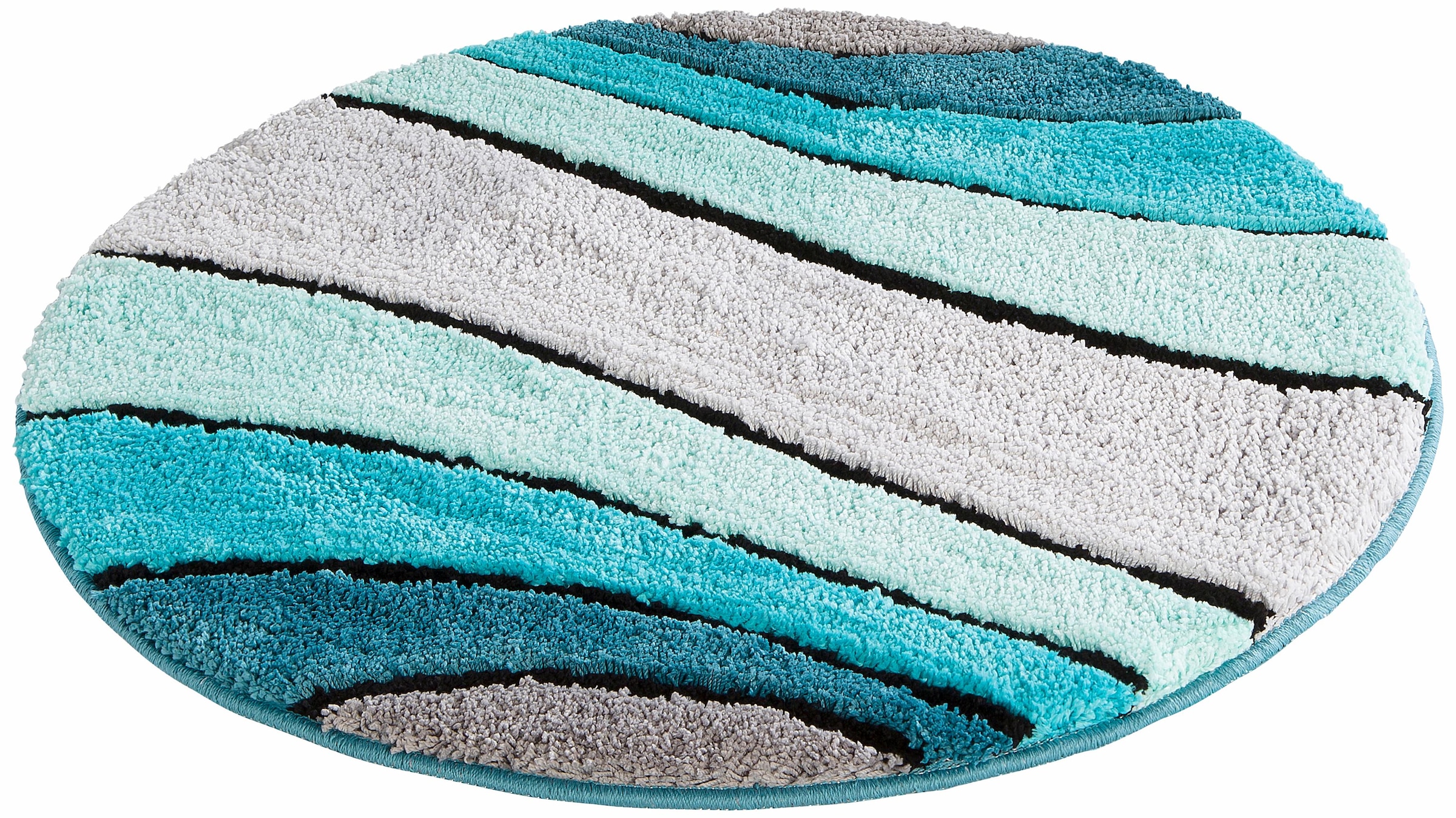 my home Badematte »Josie, Badvorleger, Badezimmer Teppich«, rutschhemmend beschichtet, fussbodenheizungsgeeignet-schnell trocknend-strapazierfähig, Badteppich, Badematten, rechteckig, rund & als 3-tlg. Set erhältlich
