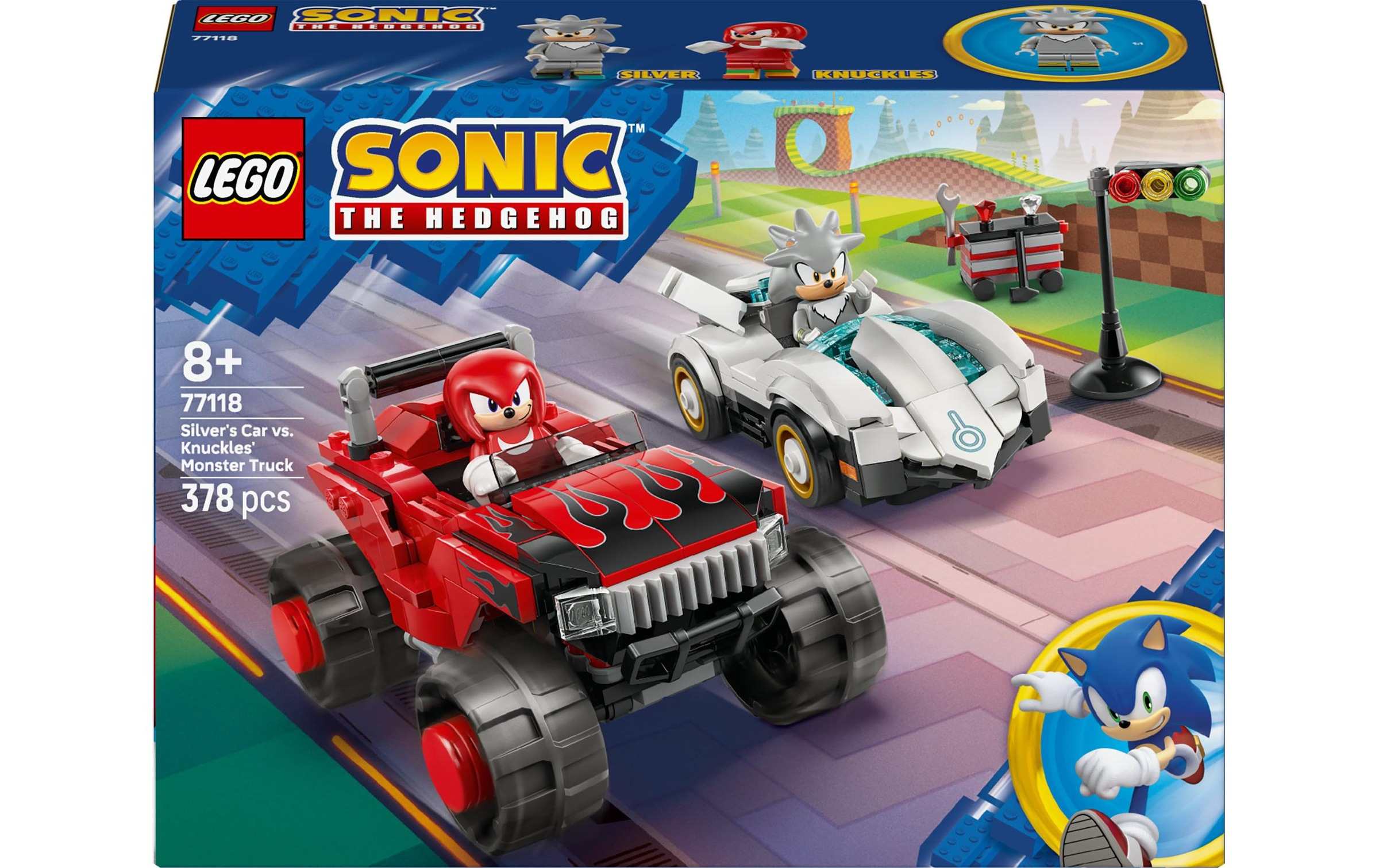 Image of LEGO Konstruktionsspielsteine "Sonic Silvers Auto vs. Knuckles Monstertruck 77118"