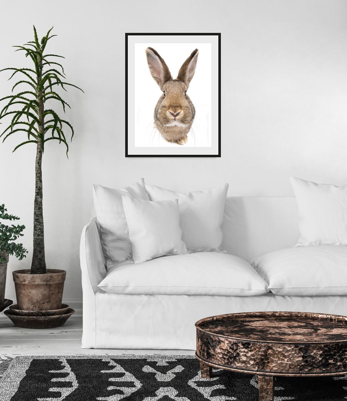 queence Bild »Algot«, Hase-Hasen-Foto-Kunst-Haustiere, (1 St.), HD Premium Poster-Druck inkl. Holzrahmen