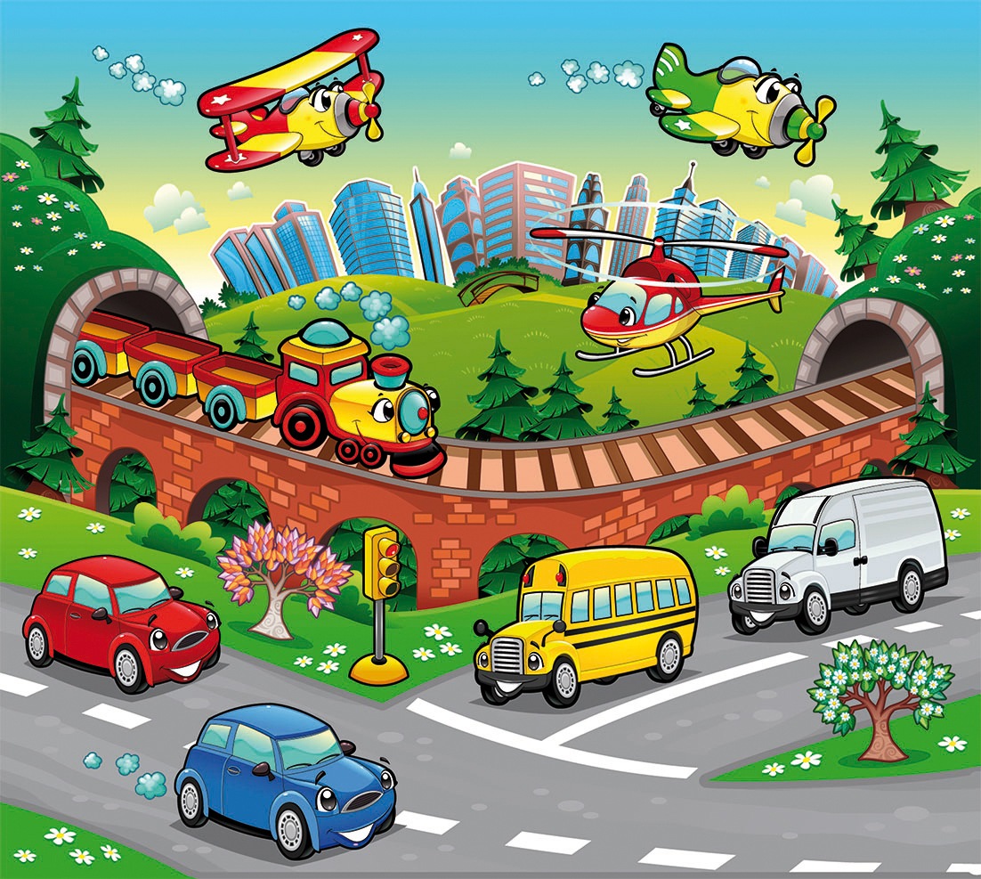 Image of Papermoon Fototapete »Kids Travel«, matt, Vlies, 5 Bahnen, 250 x 180 cm bei Ackermann Versand Schweiz