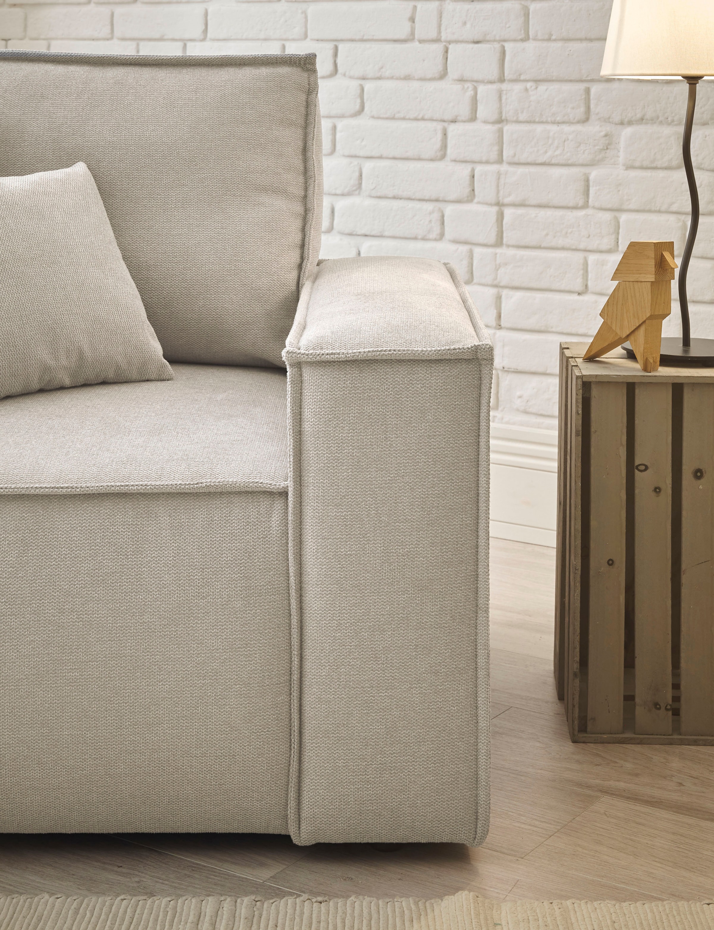 GOODproduct Canapé 2 places »FINNLEY Struktur fein, XXL-Sessel, Lesesessel, inkl. Zierkissen« 1 cuis tlg. disponible en tissus Bouclé, structure fine et Mega Cord