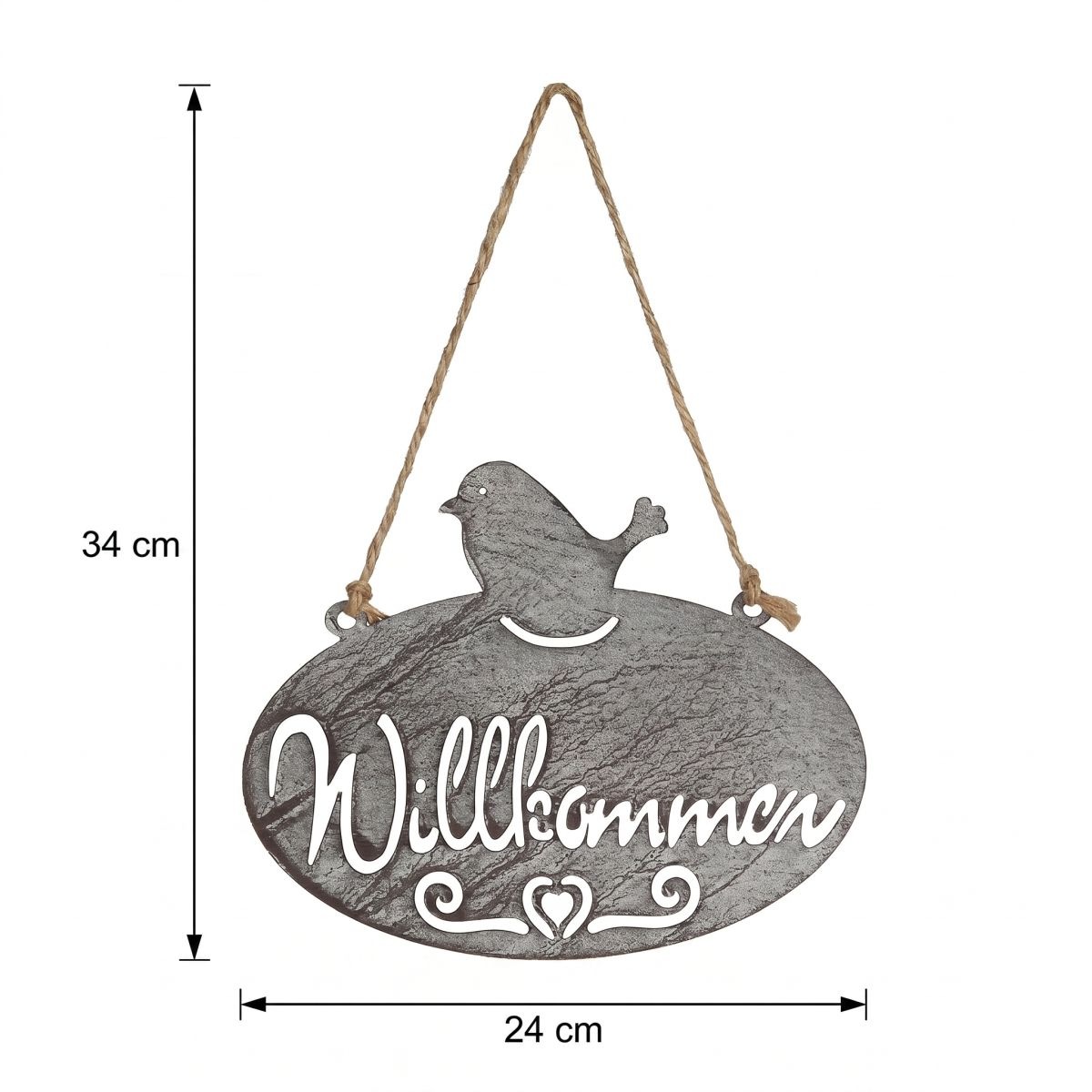 Ambiente Haus Gartenstecker »Willkommen Schild mit Vogel (B) 20cm«