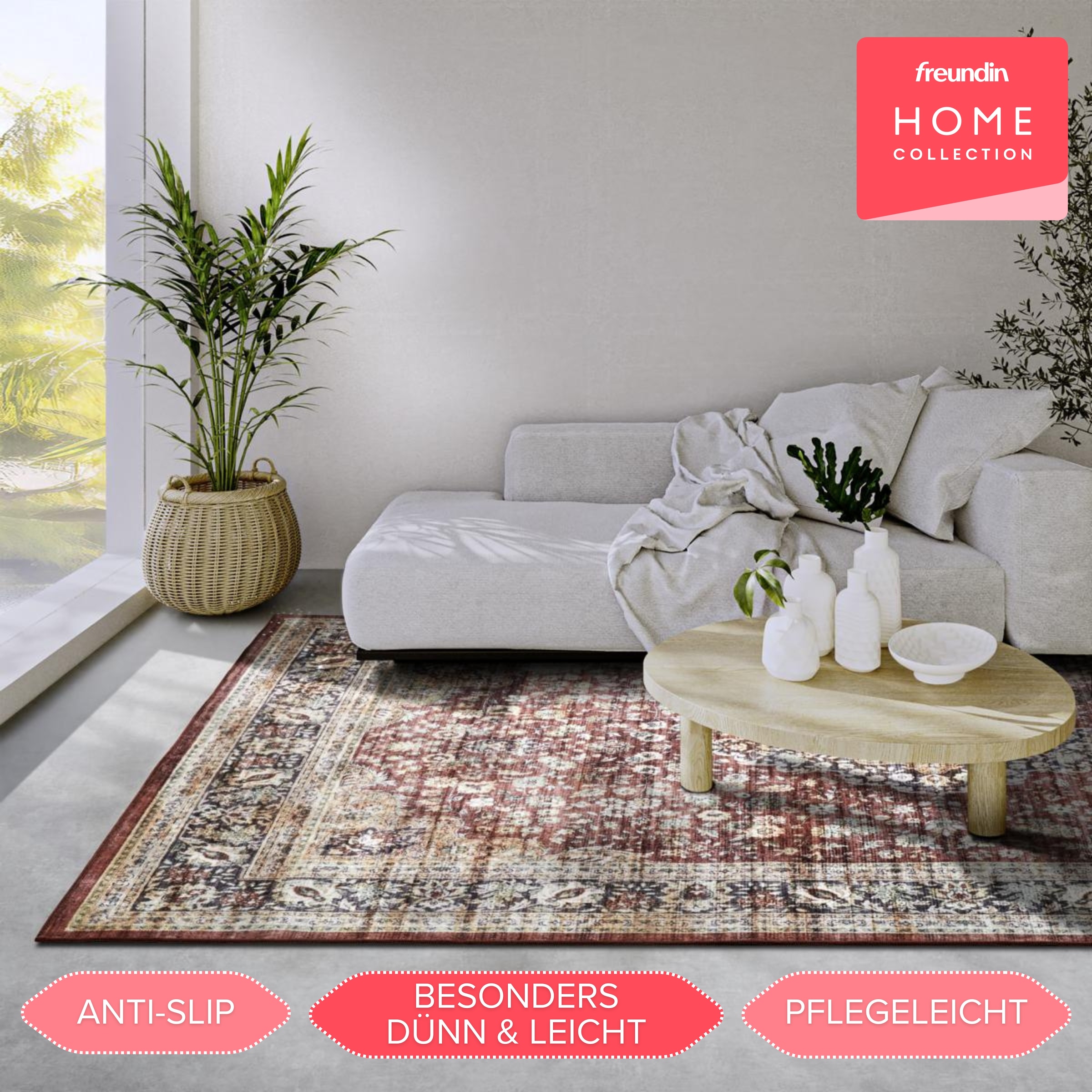 HANSE Home Teppich »Aurora« rechteckig 5 mm Höhe Kurzflor, Anti Rutsch, Orient, Vintage, Klassisch, Wohnzimmer, Flur