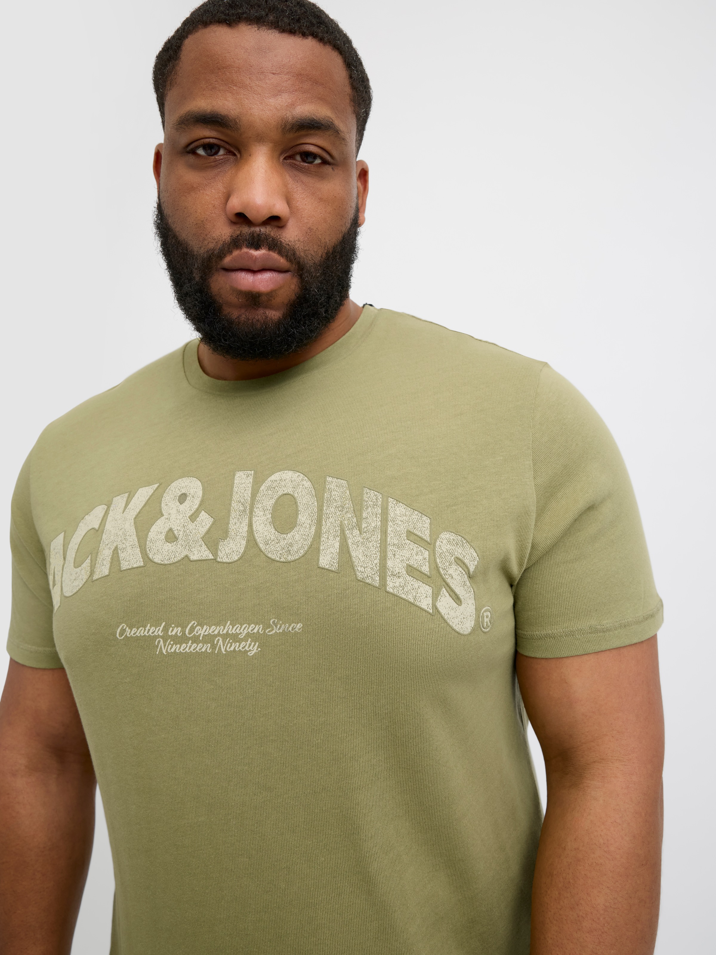 Jack & Jones PlusSize Print-Shirt »JORALMERIA BOLD BRANDING TEE SS CN PLS«, mit Logo Print