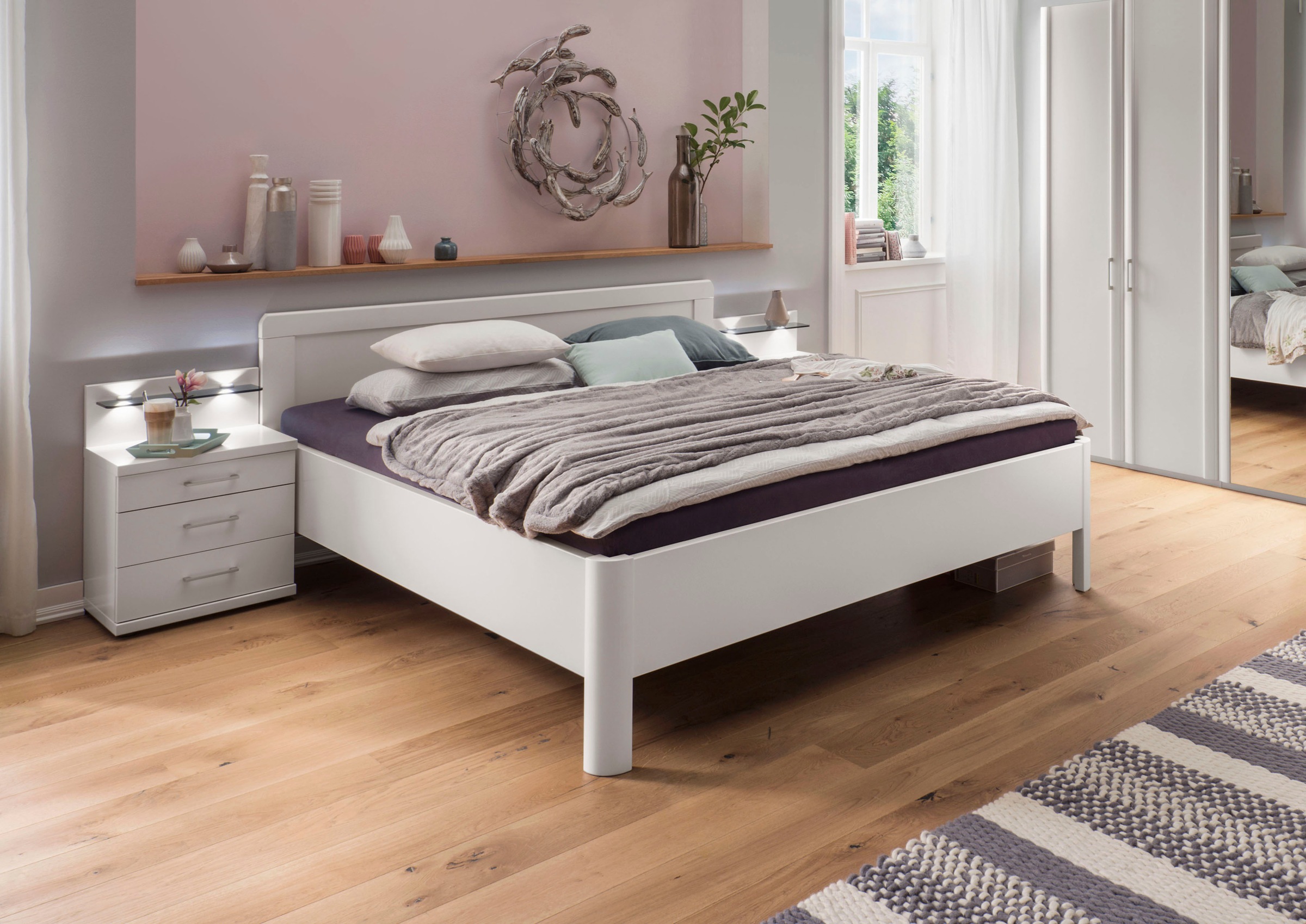 WIEMANN Holzbett »Bern, Bettgestell, Bettrahmen, für Schlafzimmer«, (4-fache Liegehöhenverstellung, MADE IN GERMANY), verschiedene Grössen und Farben, in Komforthöhe