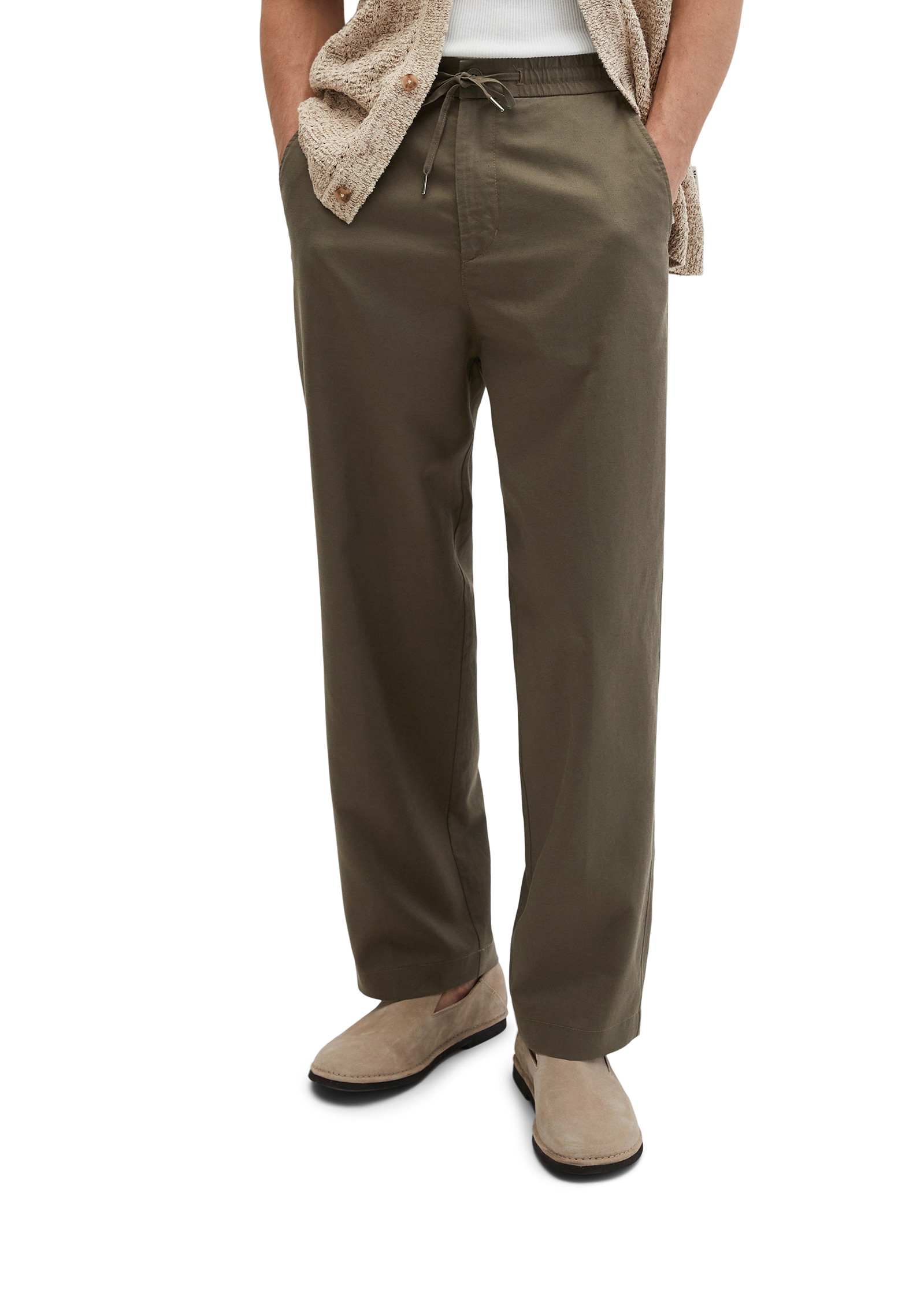 Marc O'Polo Chinos »DFB Travel Collection«  modèle Mossbo Jogger wide en mélange TENCEL™ Lyocell - lin