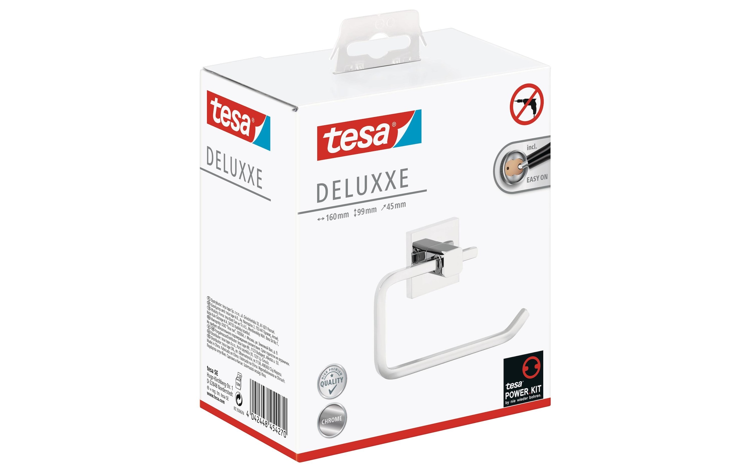 tesa Toilettenpapierhalter »Deluxxe, Silberfarben«