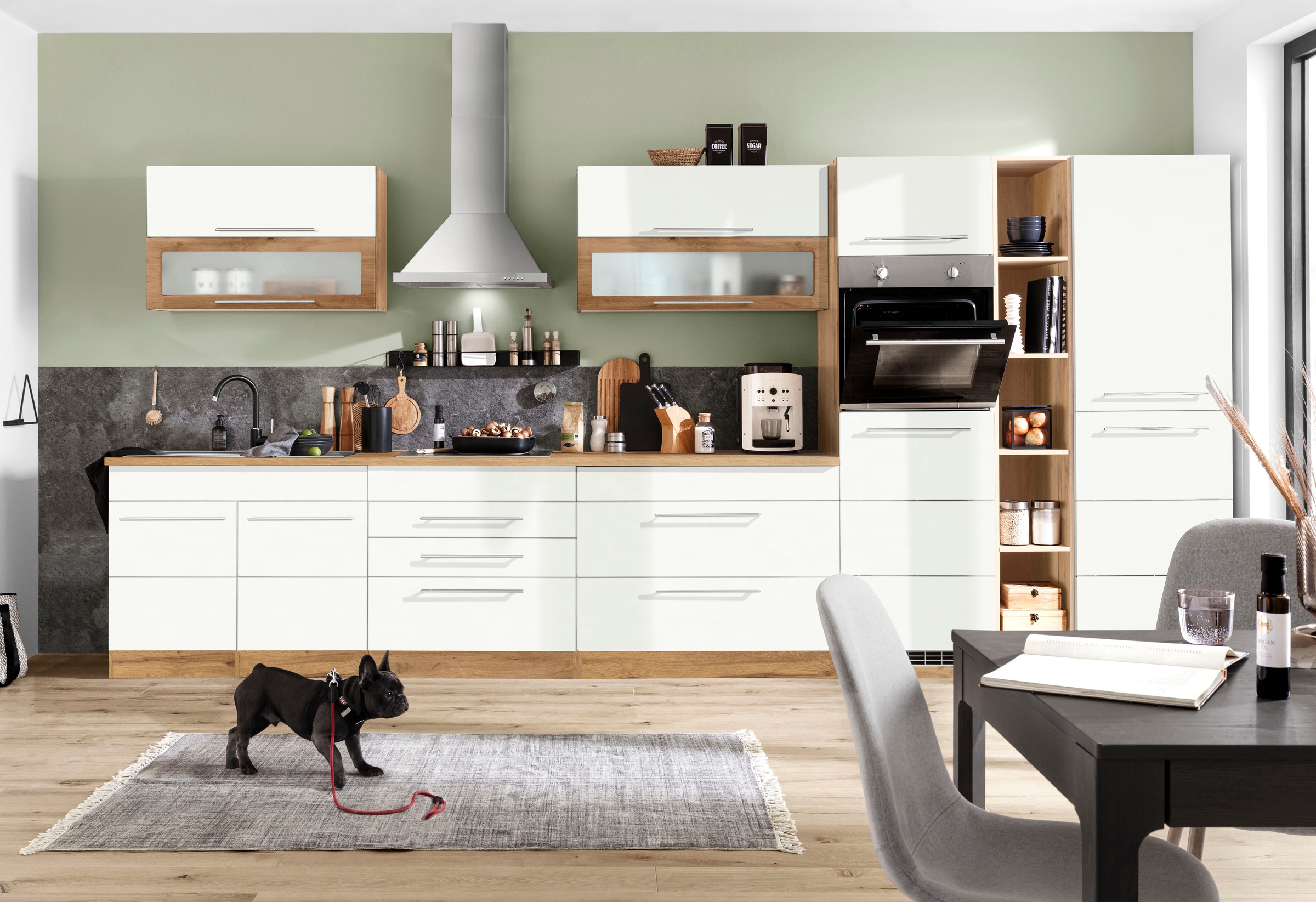 KOCHSTATION Küchenzeile "KS-Wien" Breite 430 cm, wahlweise mit E-Geräten und Induktion