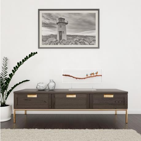 Image of Home affaire Lowboard Kommode, Holzfurnier aus Walnussbaum, skandinavisches Design