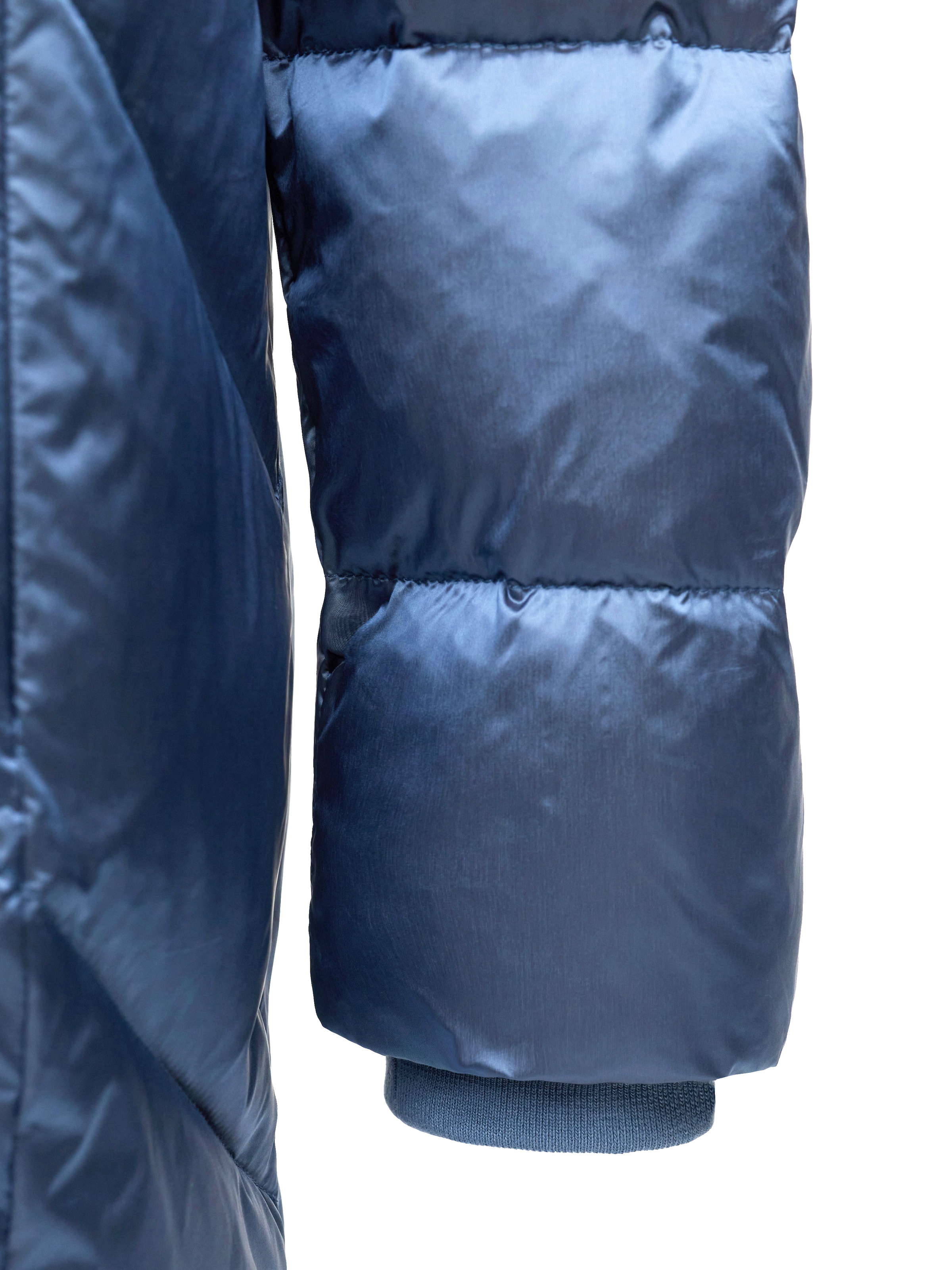 MANISA Manteau d'hiver mit Stehkragen und fester Kapuze und dekorativen Strickbändern