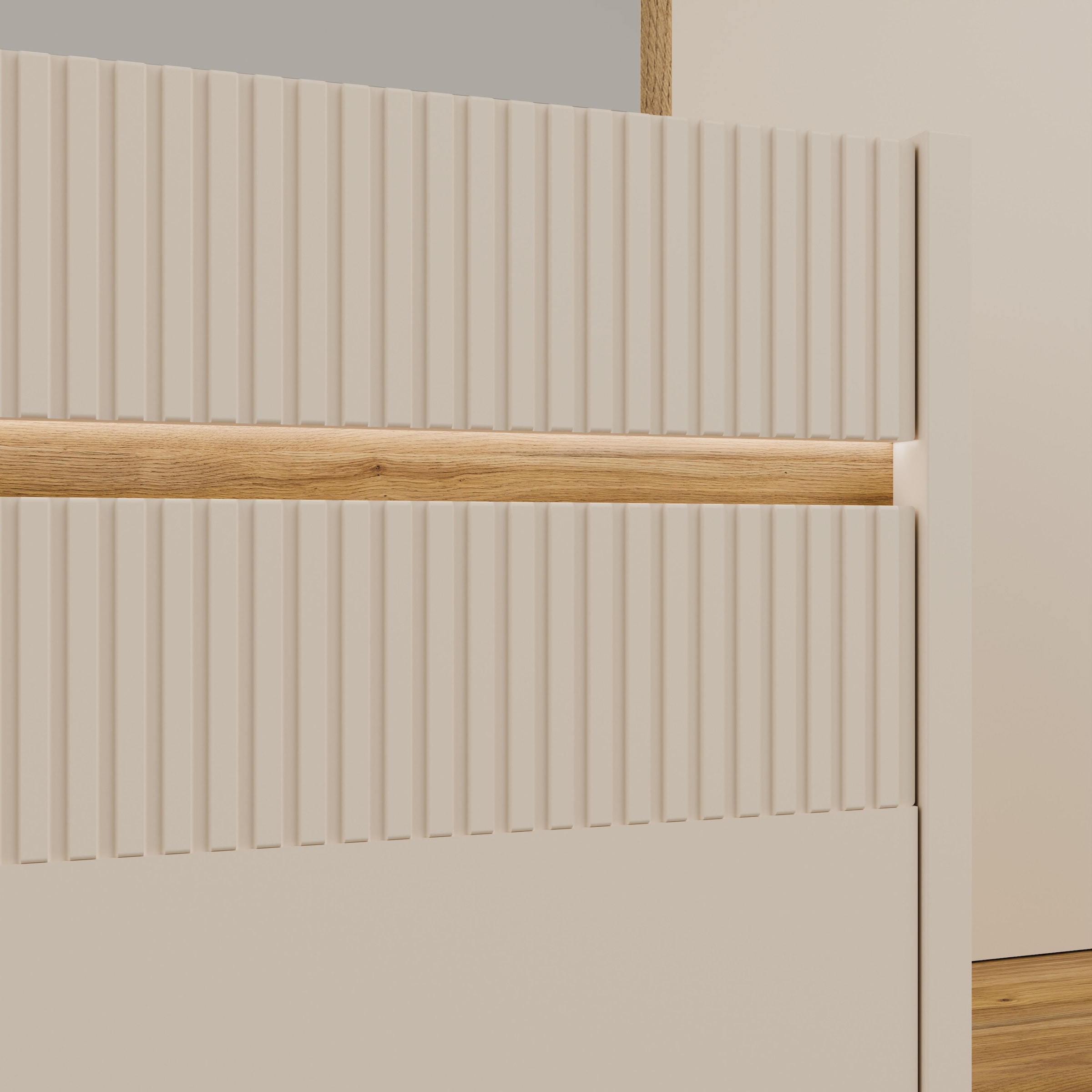 FORTE Kompaktgarderobe »Oak Squere Garderobe, 1 Türe, 1SK, 1 Klappe« B/H/T 108,4 /195,9/41,7 cm Spiegel, Haken, Kleiderstange