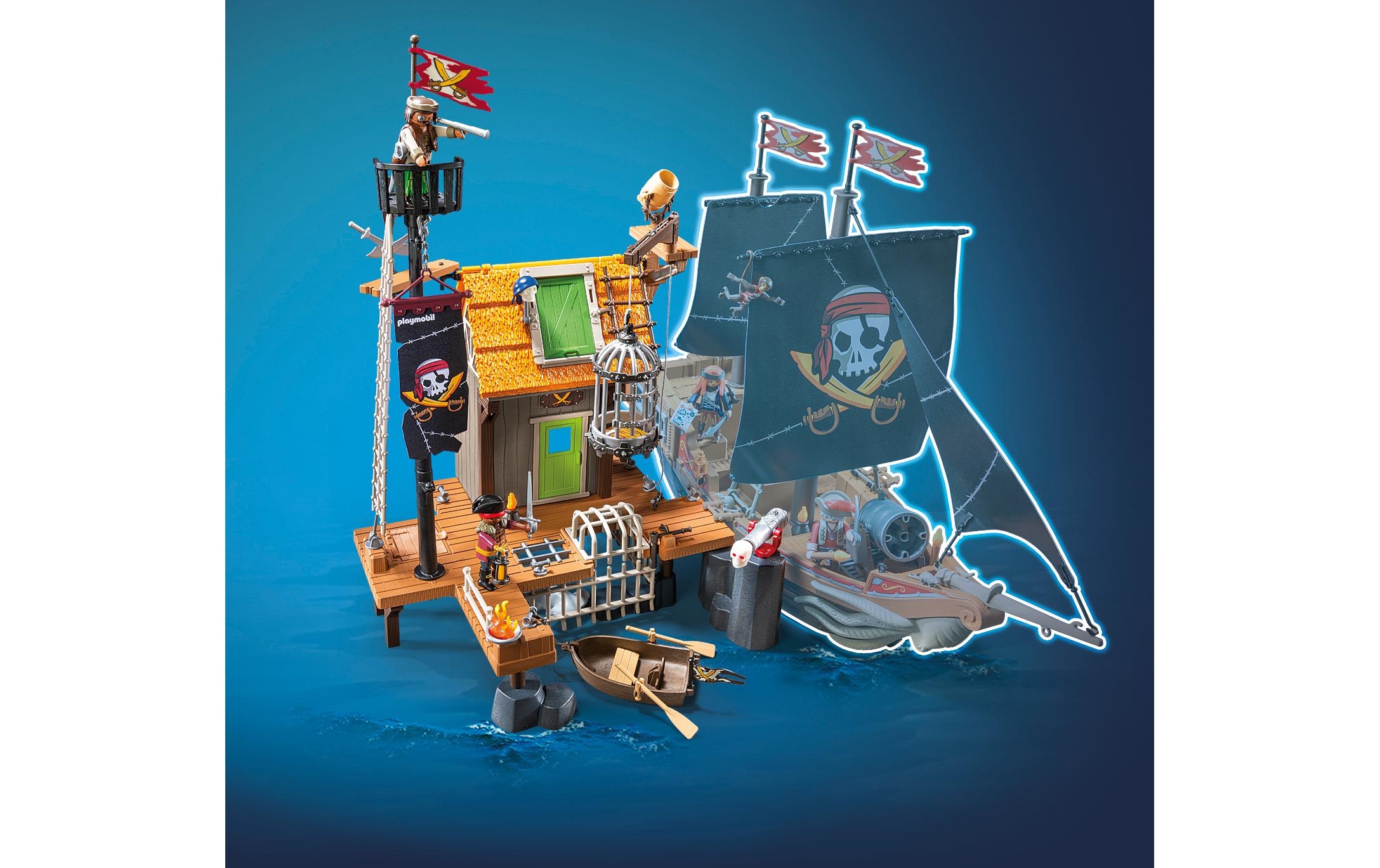 Playmobil® Briques de jeu »Piratenhafen mit Seeräuber-Gefängnis 71792«