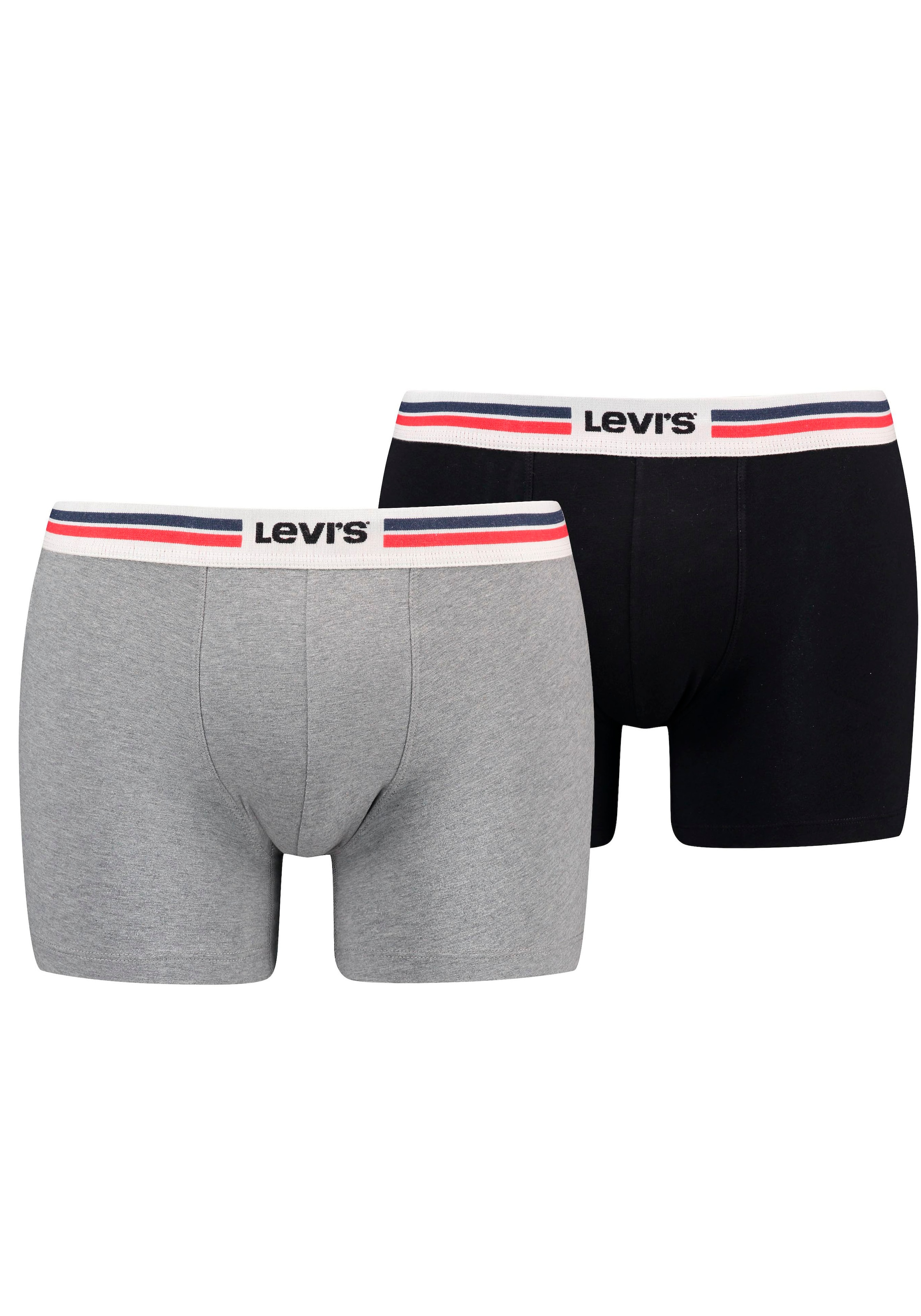 Boxershorts, (Packung, 2 St.), LEVIS MEN PLACED SPRTSWR LOGO BOXER BRIEF ORG 2P