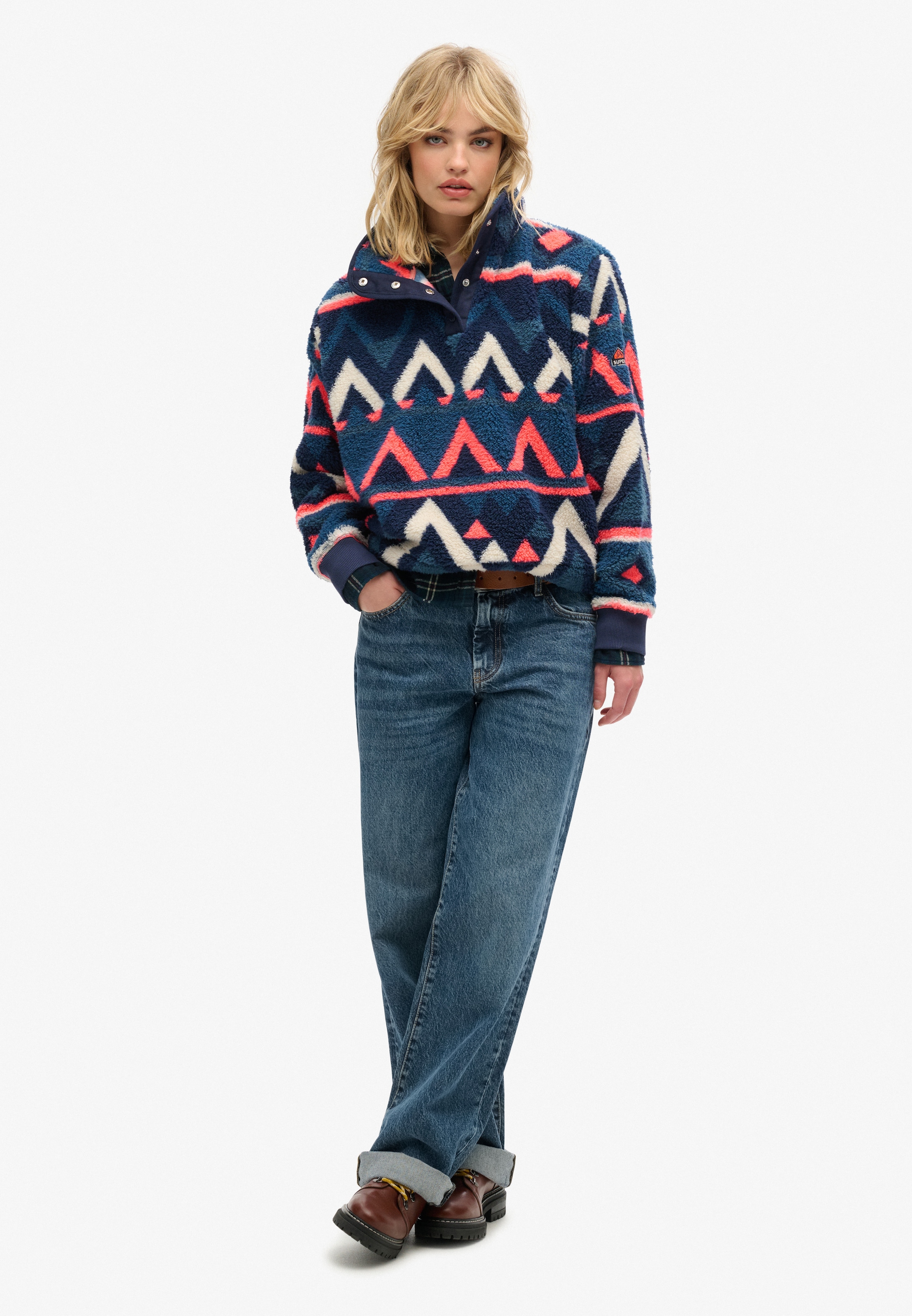 Superdry Fleecepullover »SUPER SOFT PRINTED HENLEY«