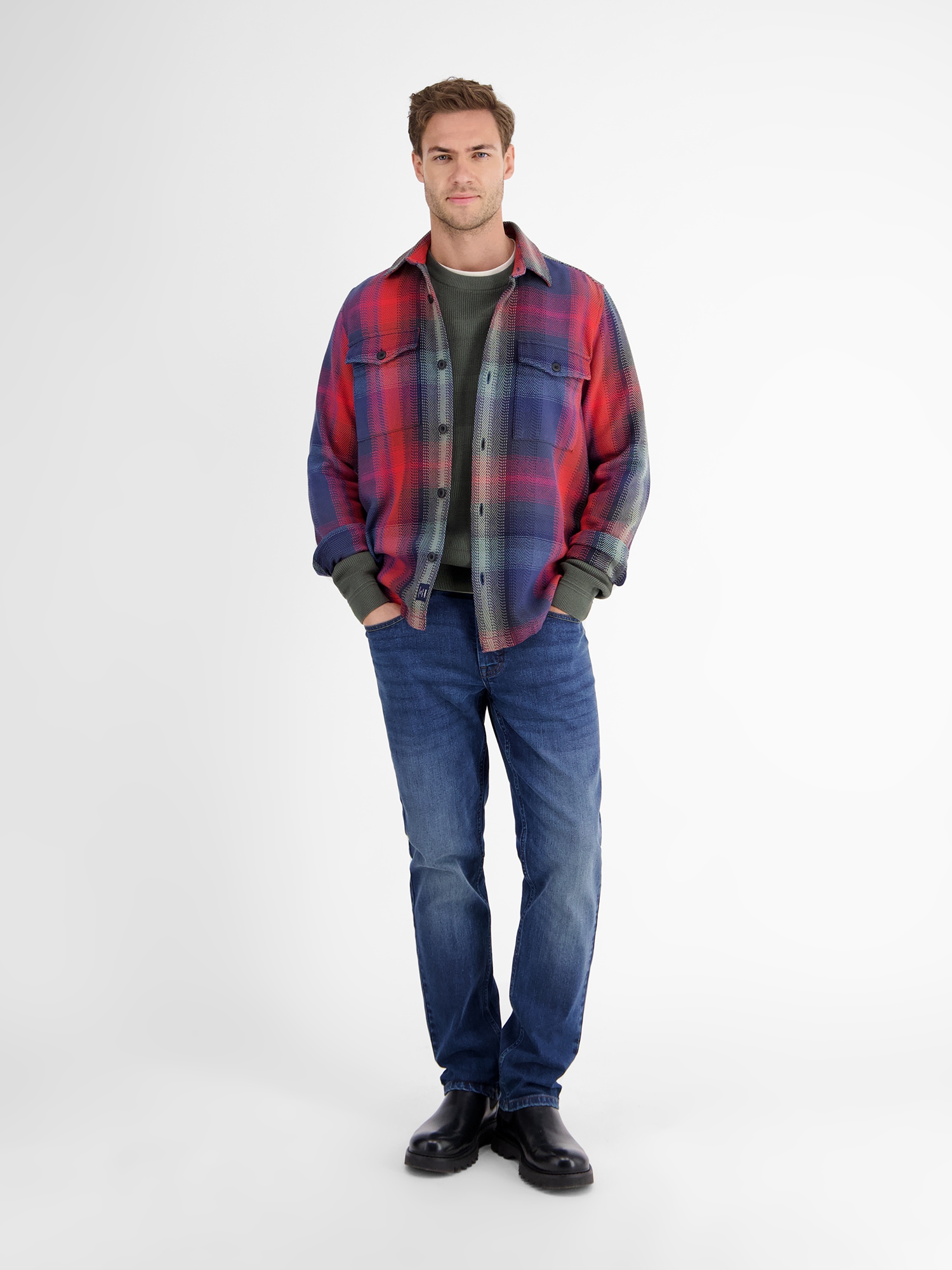 LERROS Karohemd »LERROS Hemdjacke im Holzfällerstil, robust, lässig, zeitlos«