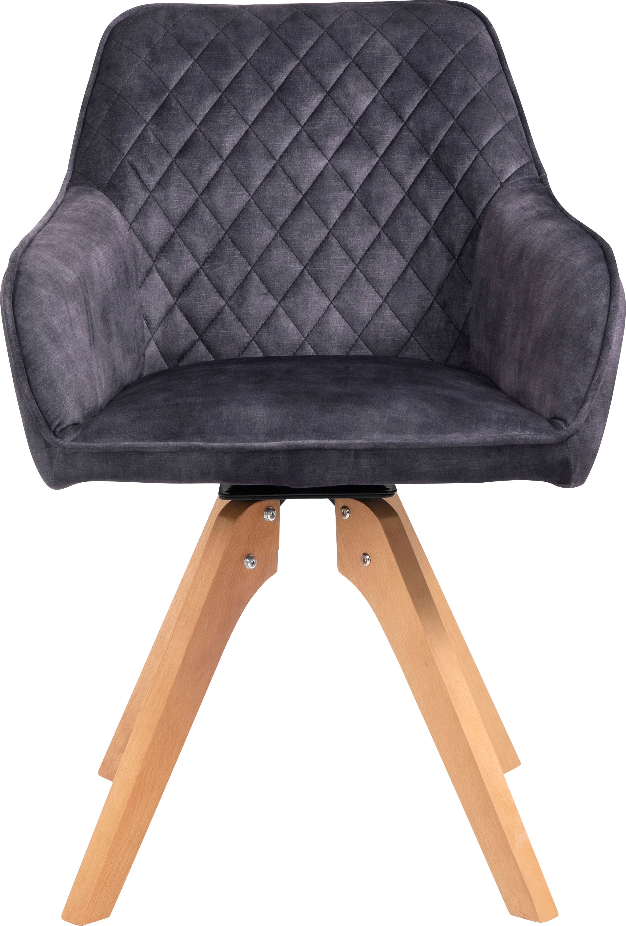 SalesFever Ensemble de salle à manger »Stilvolle Sitzgruppe« 5-teiliges Set: Samtverlours-Stühle, 180° drehbar, Tischbreite 180 cm