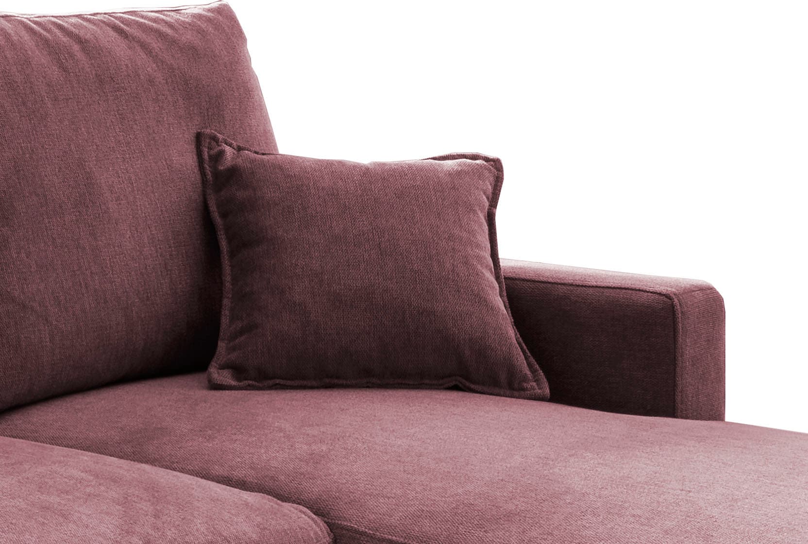 INOSIGN Ecksofa »Valentina L-Form«, 2 Zierkissen, mit Seitentasche, ausziehbarer Liegefläche, Bettkasten
