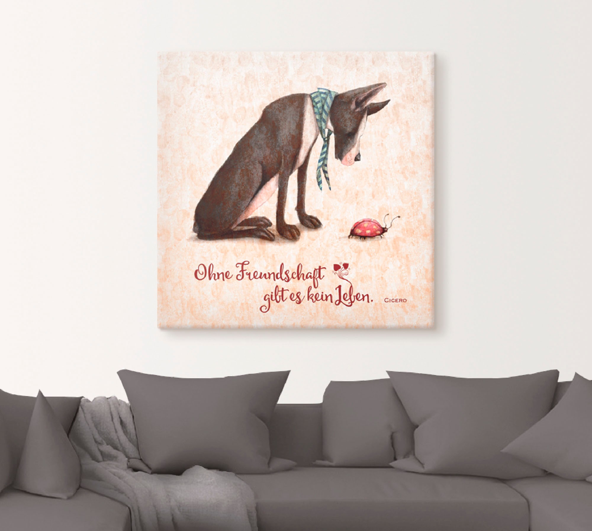 Artland Wandbild »Lebensweisheit Freundschaft«, Tiere, (1 St.), als Alubild, Outdoorbild, Leinwandbild, Poster in verschied. Grössen