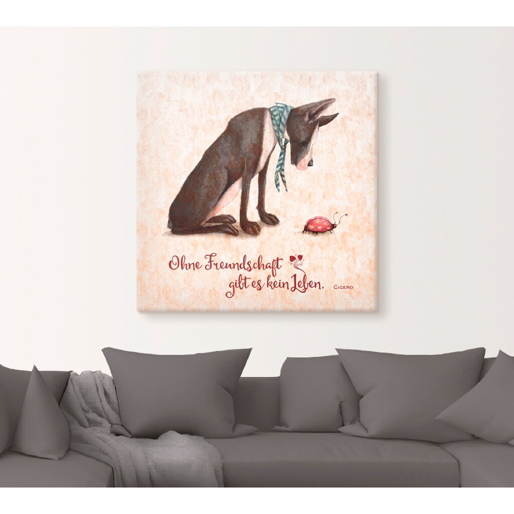 Artland Wandbild »Lebensweisheit Freundschaft«, Tiere, (1 St.), als Alubild, Outdoorbild, Leinwandbild, Poster in verschied. Grössen