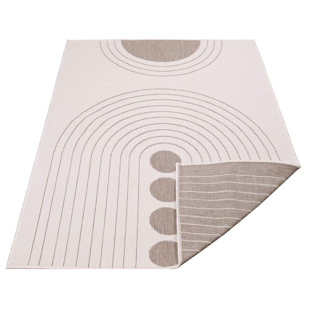 Carpet City Outdoorteppich »DUO RUG 5739« rechteckig 5 mm Höhe Wendeteppich Wetterfest In- & Outdoor, Balkon, Terrasse, Wohnzimmer
