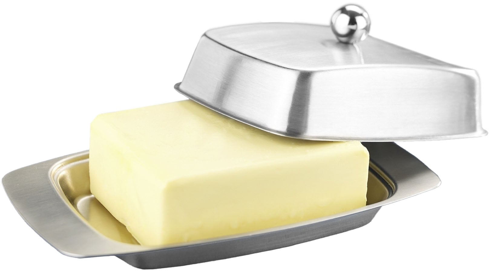 Maximex Butterdose »Edelstahl«, (1 tlg.), Butterbehälter für 250 g Butter zum Servieren, spülmaschinengeeignet