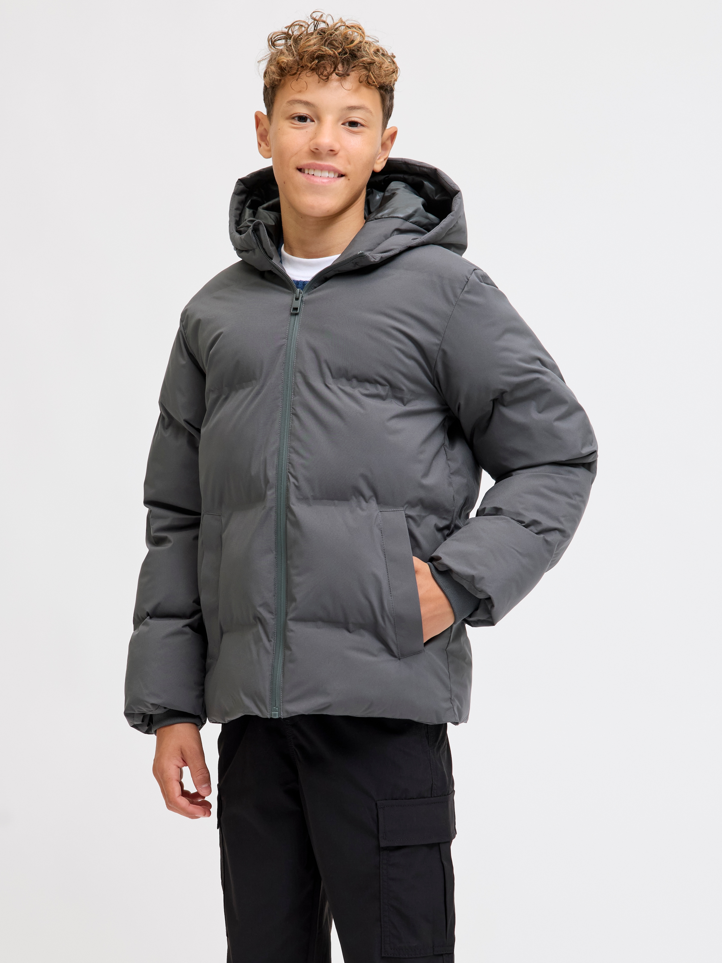 Jack & Jones Junior Veste matelassée »JJKAITO PUFFER JACKET LN JNR« mit Kapuze