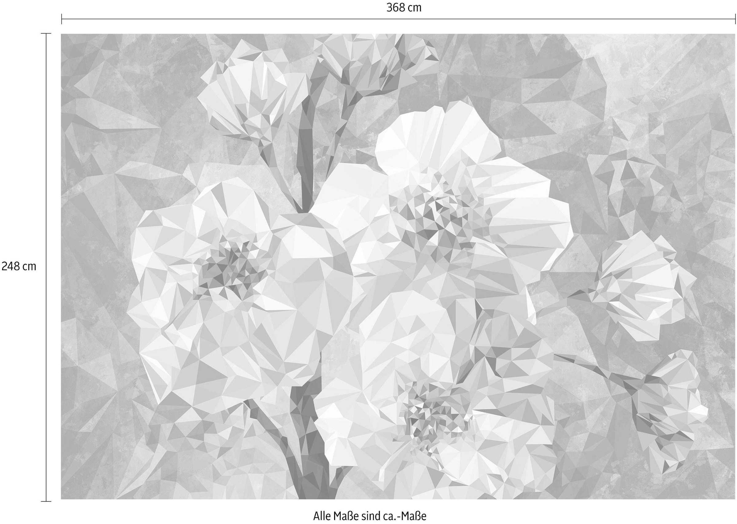 Komar Vliestapete »Vlies - Blooming Gems - Grösse 368 x 248 cm«, bedruckt, Wohnzimmer, Schlafzimmer