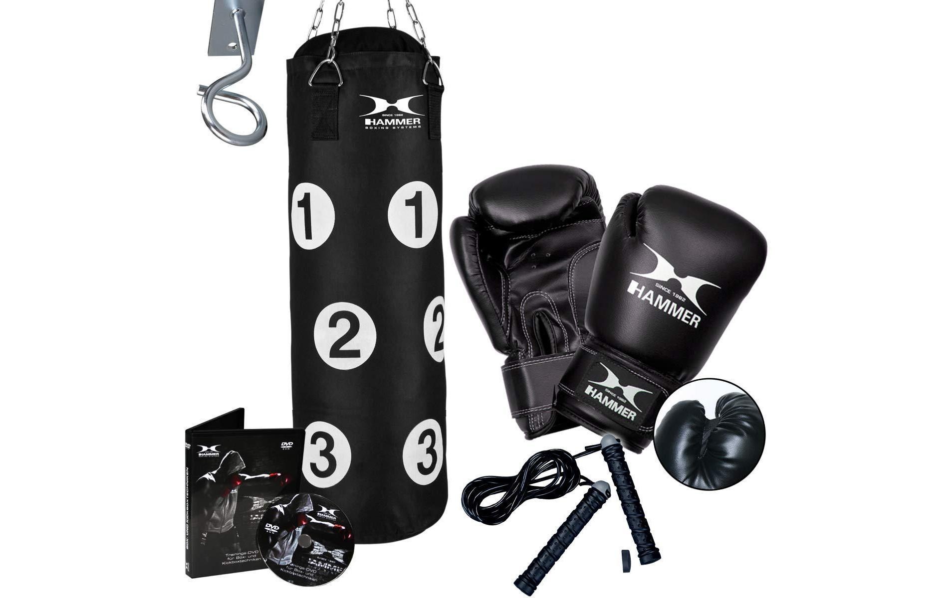 Hammer Boxsack »Sparring Professional«, (Set, mit Boxhandschuhen-mit Trainings-DVD)