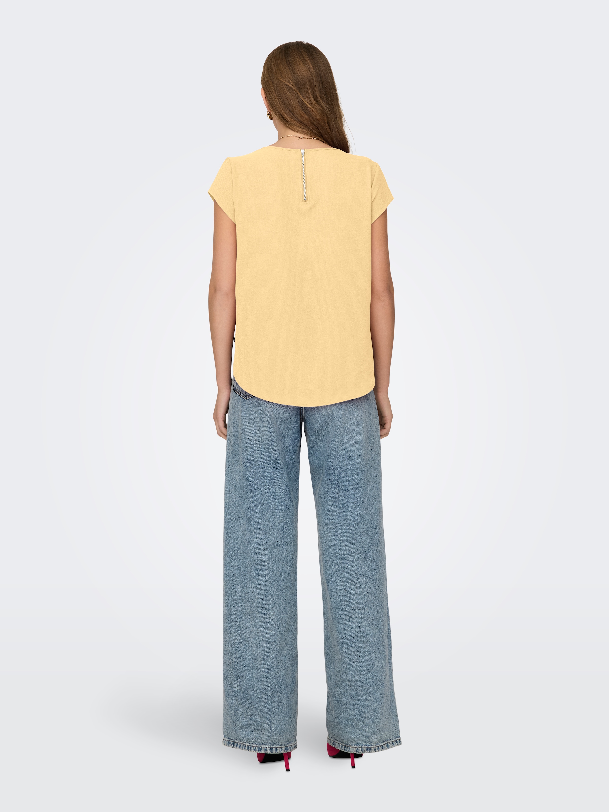 ONLY Blouse à manches courtes »ONLVIC – feminines Blusenshirt in lockerer Form« mélange de matériaux, coupe régulière